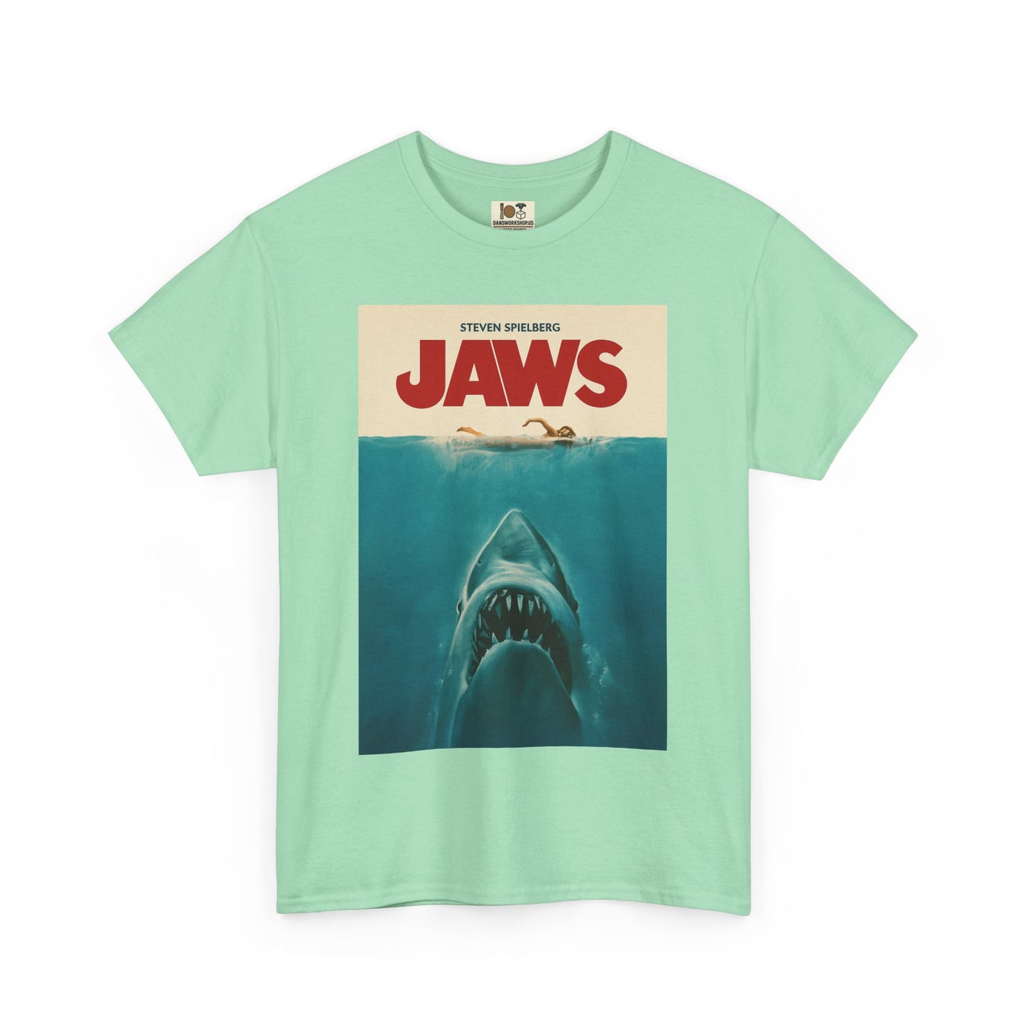 Jaws Unisex Heavy Cotton Tee, Vintage Movie Shirt, Shark Lover Gift, Ocean Theme Clothing, Summer Casual Wear