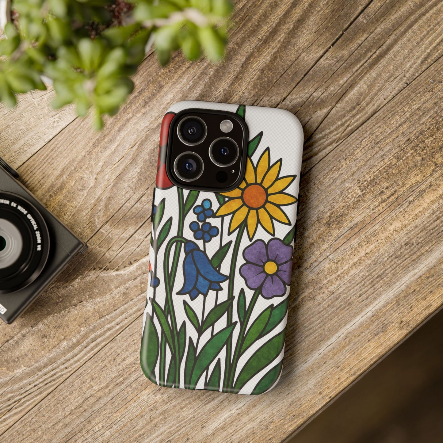 Floral Phone Case, Vibrant Flower Design, Tough Protection, Gift for Nature Lovers, Spring Decor