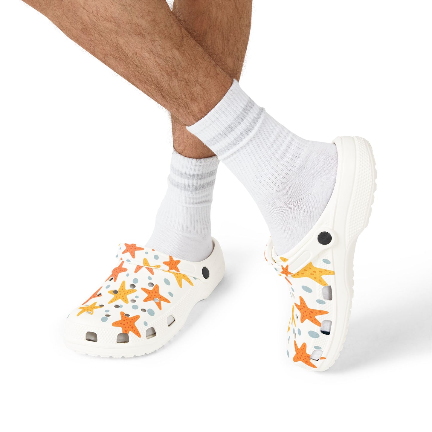 Colorful Starfish EVA Foam Clogs, Summer Footwear, Beach Shoes, Comfortable Garden Clogs, Fun Poolside Slip-Ons
