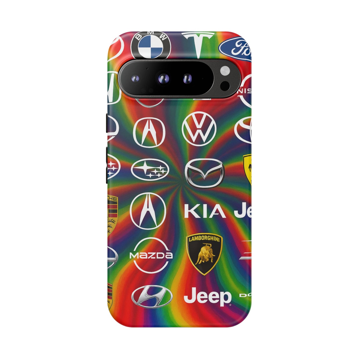 Colorful Car Logos Phone Case - Vibrant Tough Cases for Auto Enthusiasts, Unique Gift for Birthdays, Car Events, and Holidays