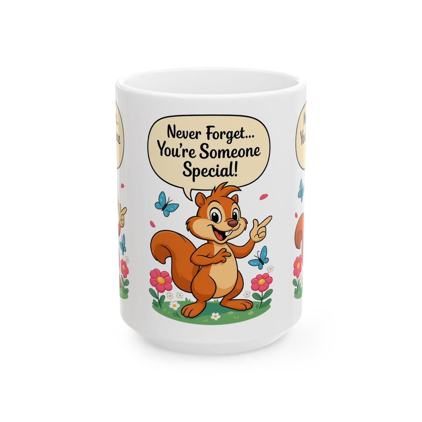Motivational Ceramic Mug, Cute Squirrel Design, Gift for Friends, Coffee Tea Cup, Encouragement Drinkware, Birthday Present, Positive Quotes