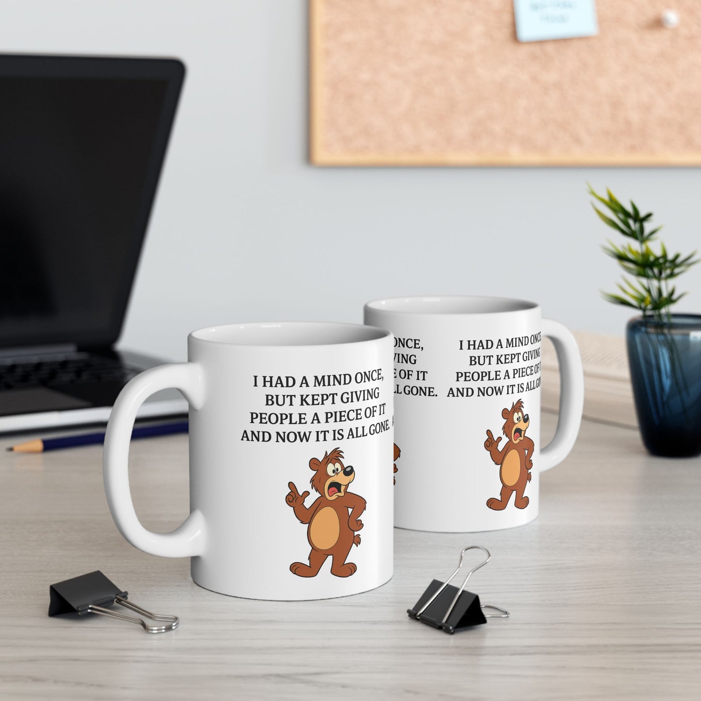 Funny Animal Ceramic Mug, Gift for Bear Lovers, Coffee Cup, Humor Mug, Office Decor, Birthday Gift