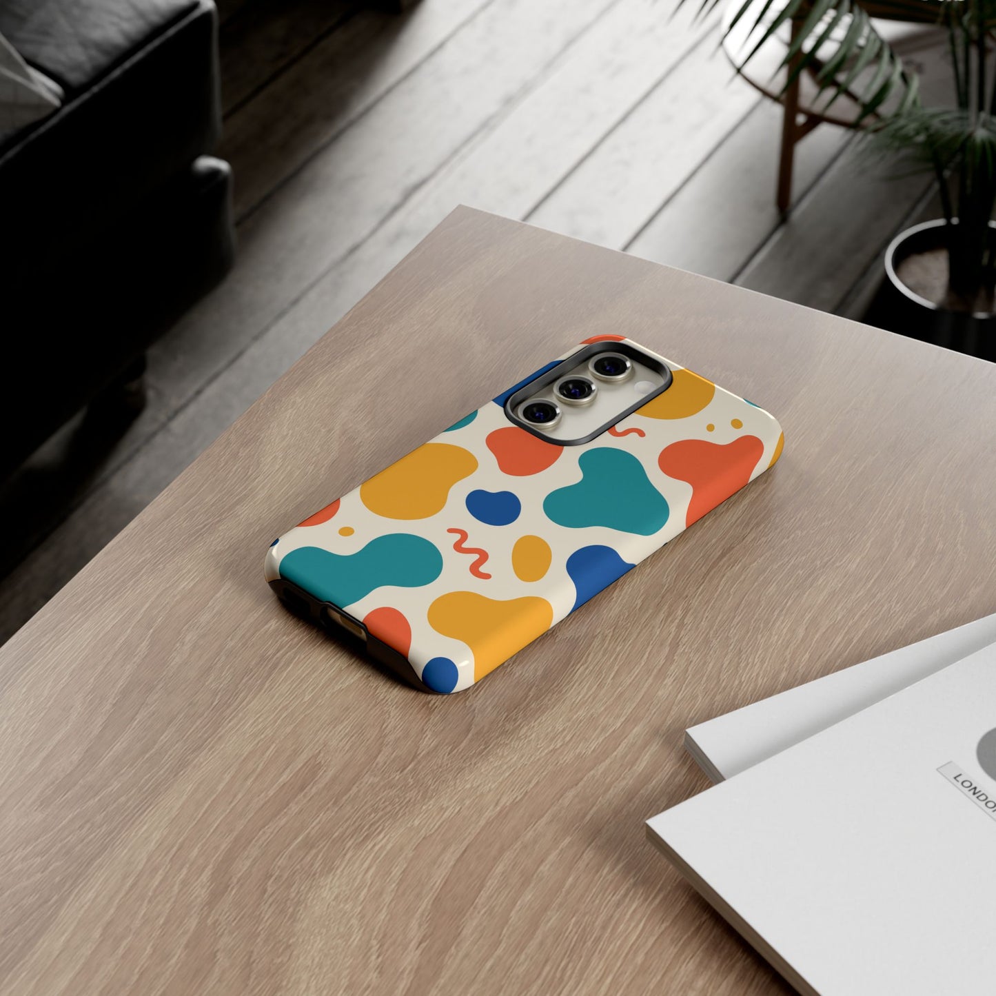 Colorful Phone Case with Abstract Design, Stylish Phone Cover, Trendy Tech Accessory for Her, Unique Gift Idea, Fun Patterned Case
