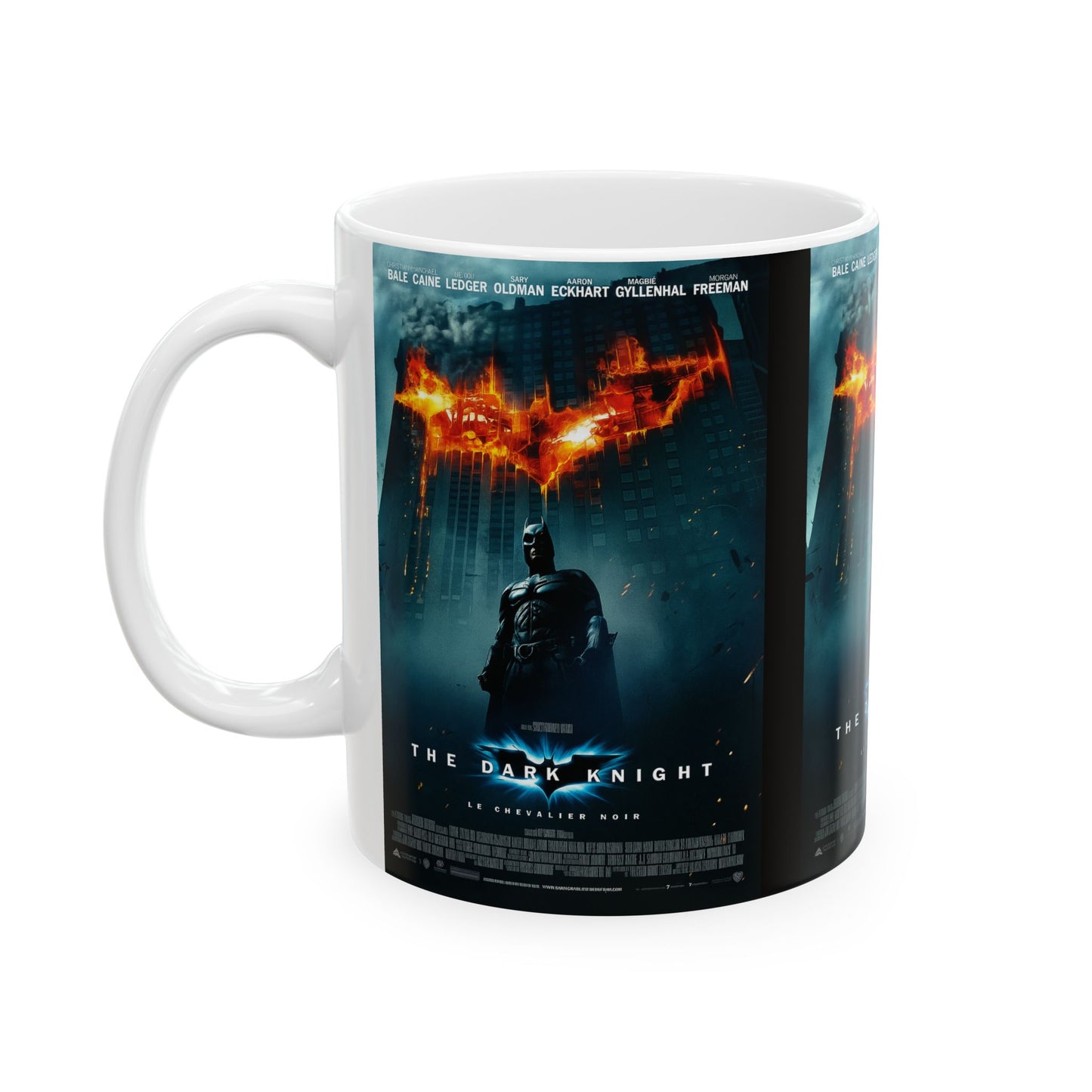 Ceramic Mug with Dark Knight Design, Batman Coffee Mug, Movie Lover Gift, Nerdy Drinkware, Themed Kitchen Decor