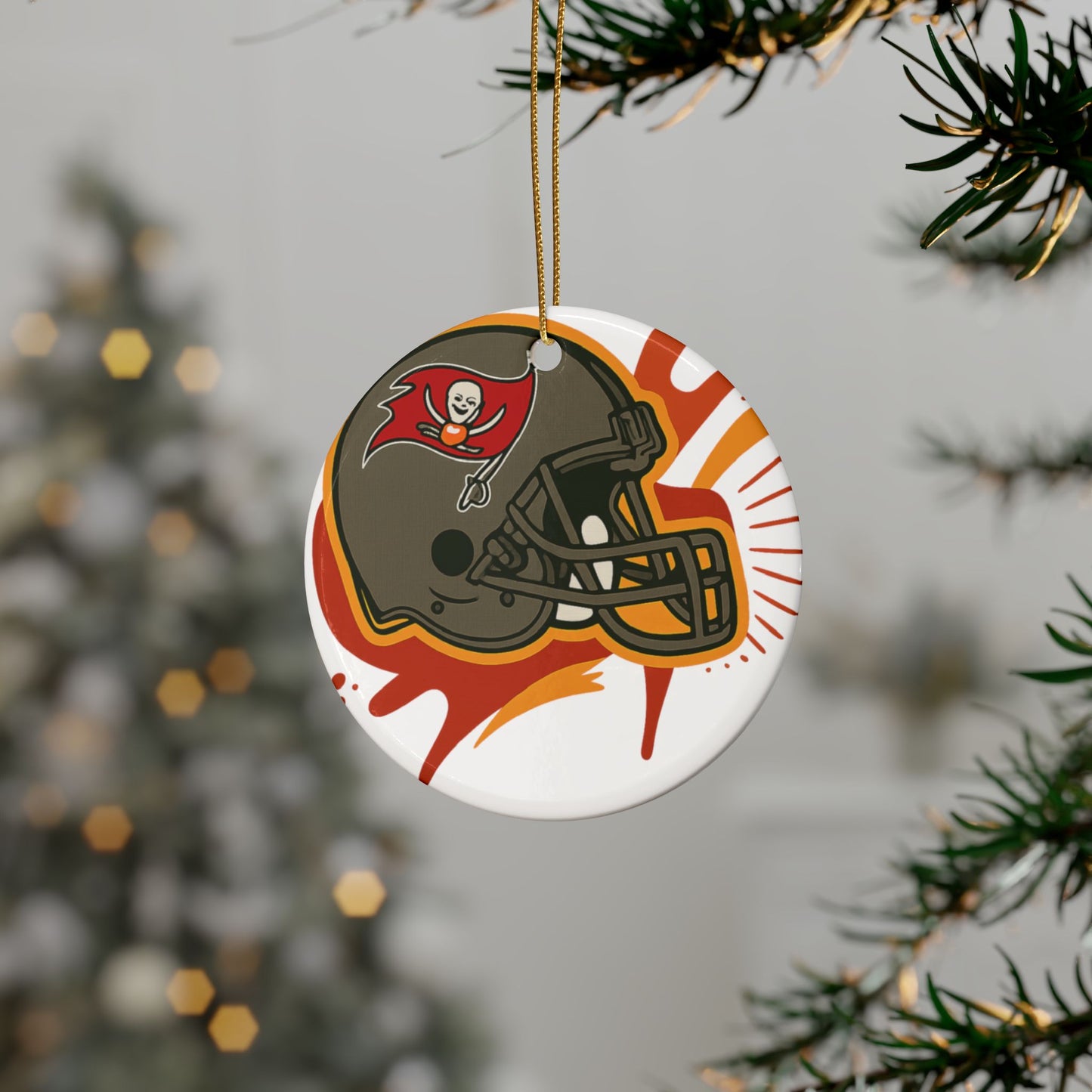 Tampa Bay Buccaneers Ceramic Ornaments – Xmas Decor, Holiday Gift, Sports Fan Decoration, Football Tree Ornament