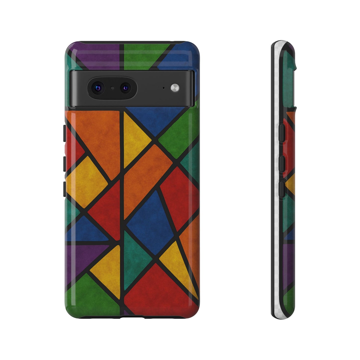 Colorful Phone Case, Stained Glass Pattern, Artistic Phone Cover, Unique Smartphone Protection, Vibrant Gift for All Occasions