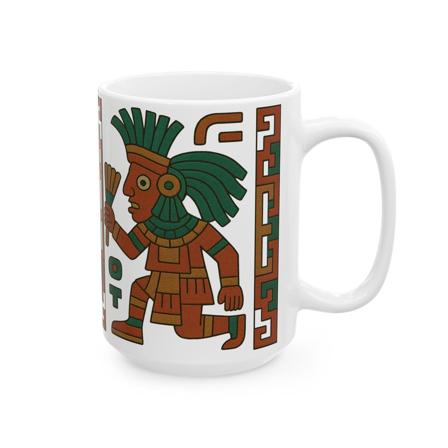 Ceramic Mug with Aztec Design, Coffee Lover's Gift, Unique Kitchenware, Boho Home Decor, Ethnic Art Mug, aztec