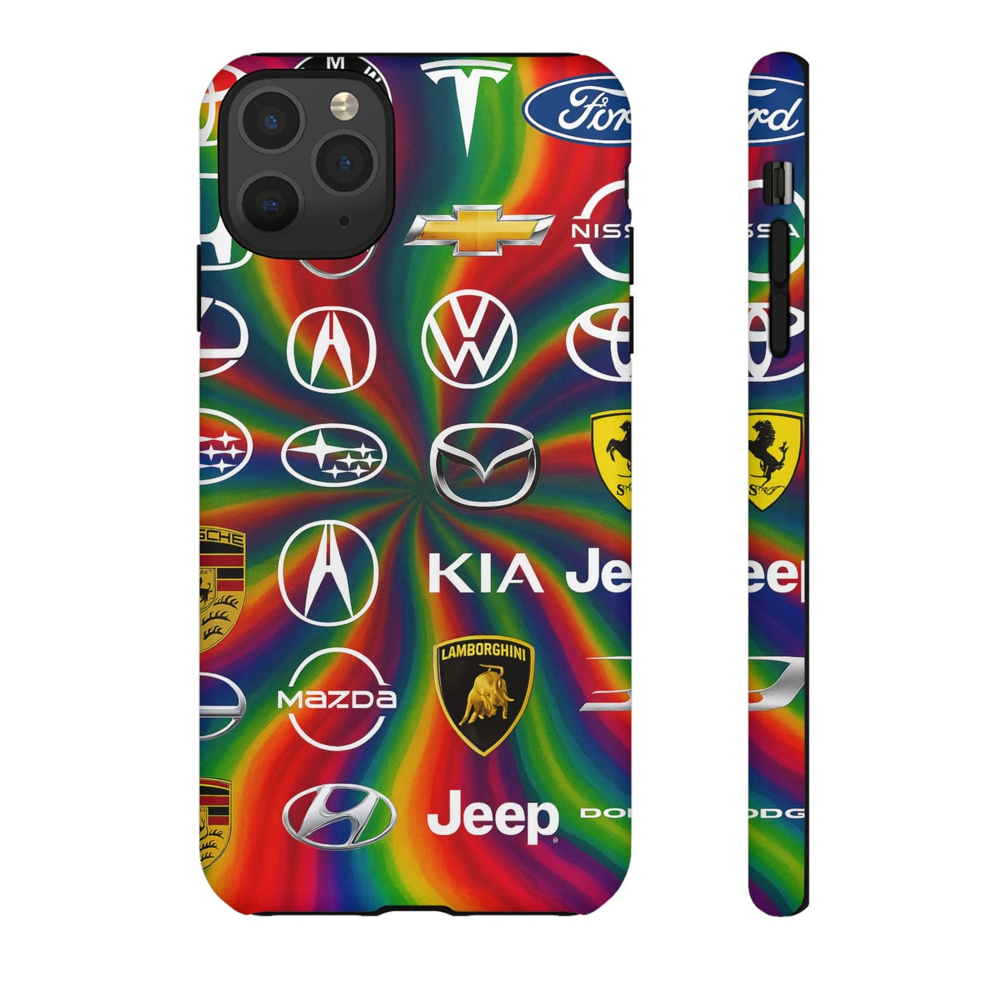 Colorful Car Logos Phone Case - Vibrant Tough Cases for Auto Enthusiasts, Unique Gift for Birthdays, Car Events, and Holidays