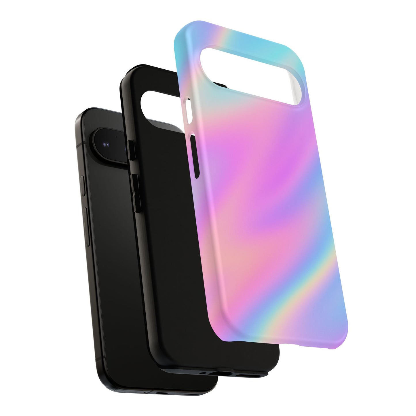 Colorful Holographic Phone Case, Tough Cases for iPhone, Trendy Phone Cover, Unique Gift for Her, Pastel Phone Accessory