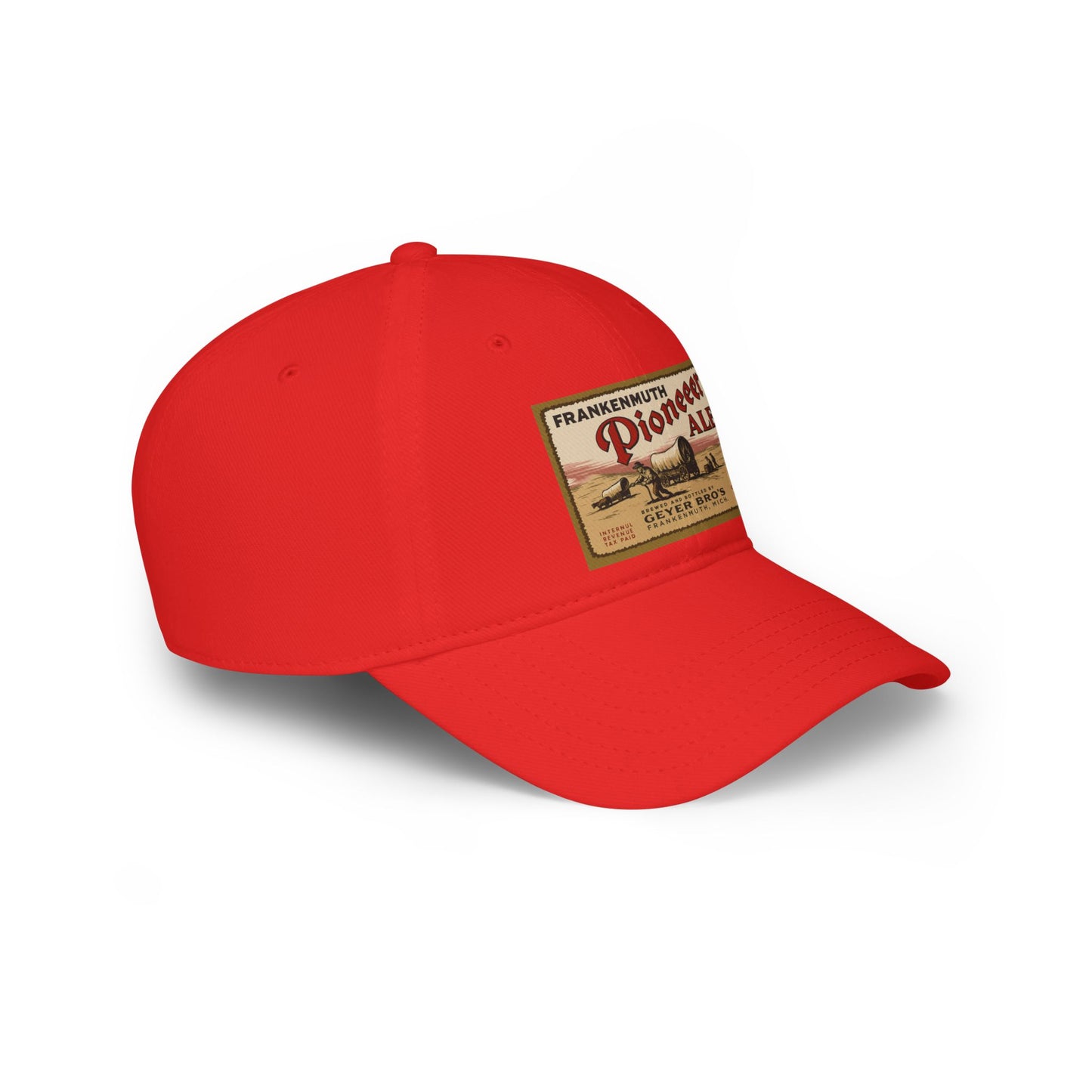 Vintage Pioneer Ale Baseball Cap - Red Adjustable Hat, Great for Breweries, Outdoor Events, Gifts, and Casual Wear