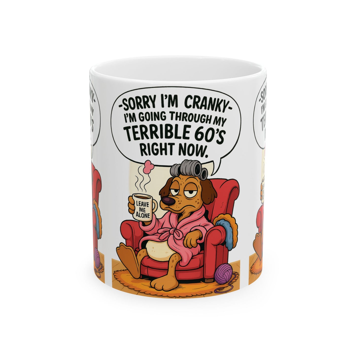 Terrible 60's Comic Mug - Funny Ceramic Coffee Cup, Dog Lover Gift, Quirky Birthday Present, Humor for Foodies, Sassy Kitchen Decor