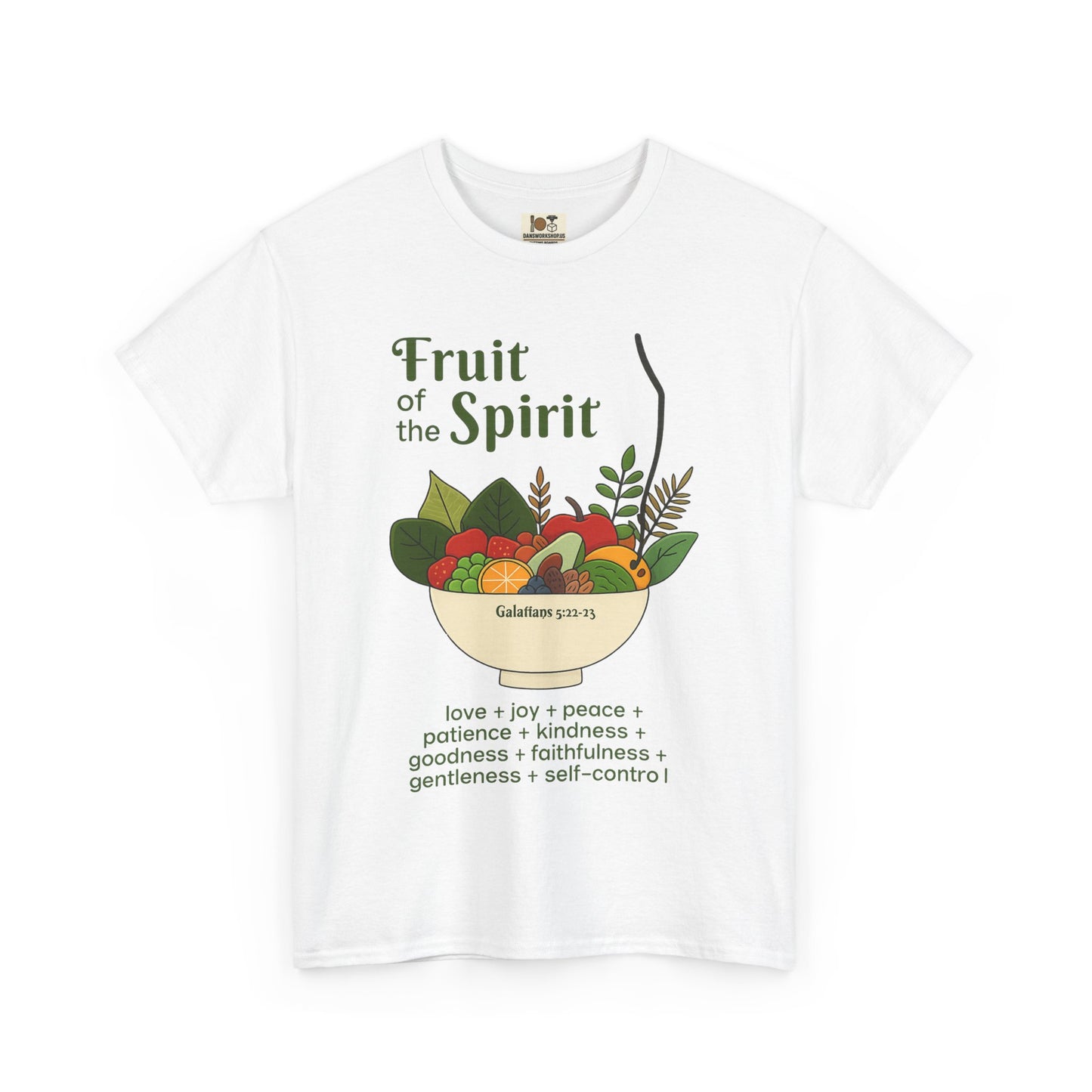 Spiritual Fruit Tee, Unisex Heavy Cotton Shirt, Motivational Gift for Christians, Faith Inspired Apparel, Kindness & Peace Shirt