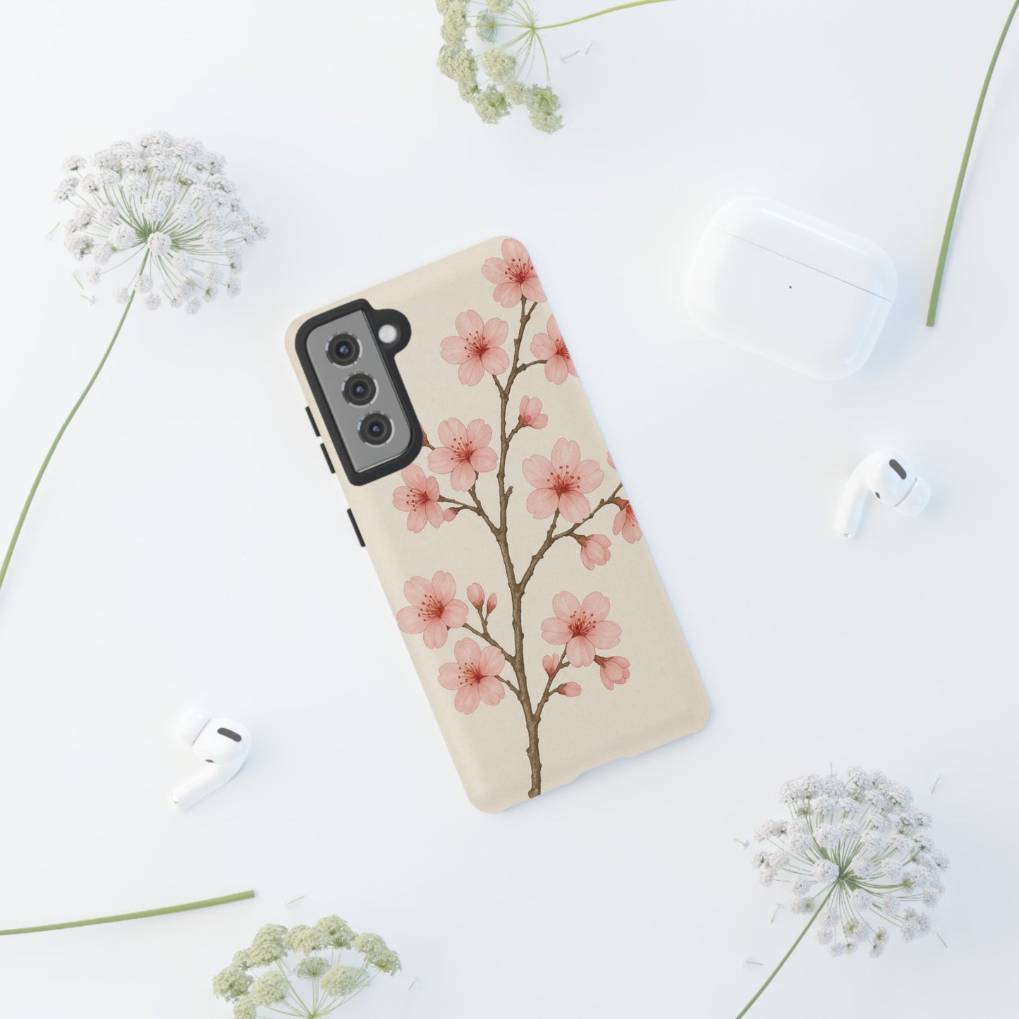 Cherry Blossom Phone Case, Floral Phone Cover, Tough Case for Gifts, Spring Decor, Cute Tech Accessories, Nature Lover's Gift
