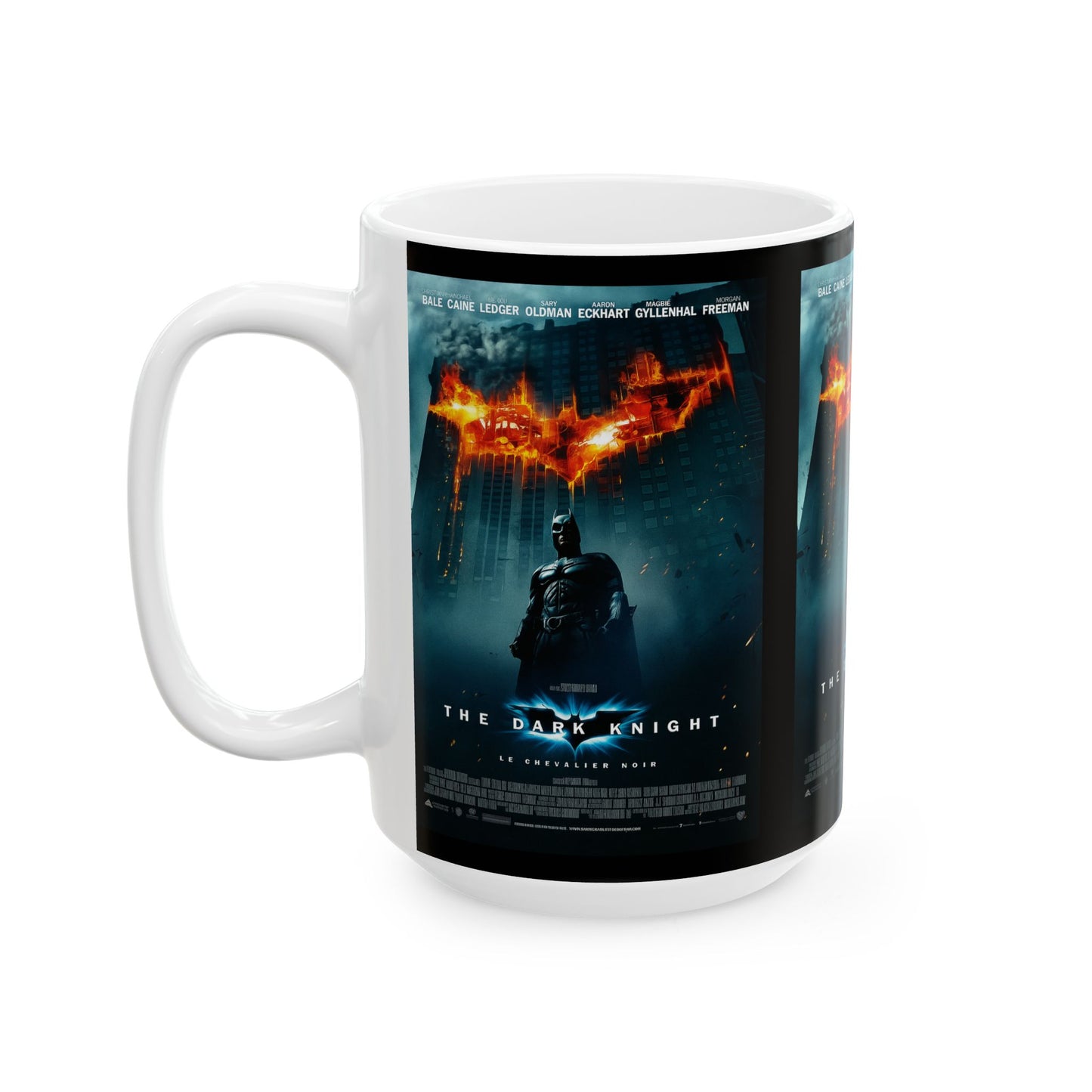 Ceramic Mug with Dark Knight Design, Batman Coffee Mug, Movie Lover Gift, Nerdy Drinkware, Themed Kitchen Decor