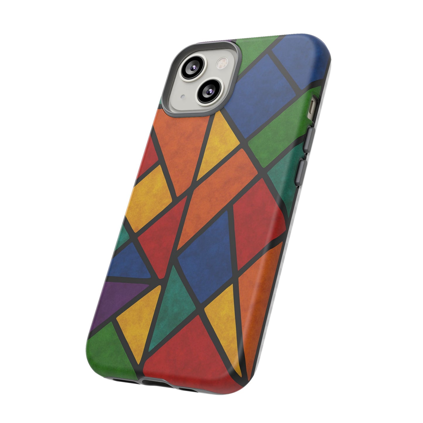 Colorful Phone Case, Stained Glass Pattern, Artistic Phone Cover, Unique Smartphone Protection, Vibrant Gift for All Occasions
