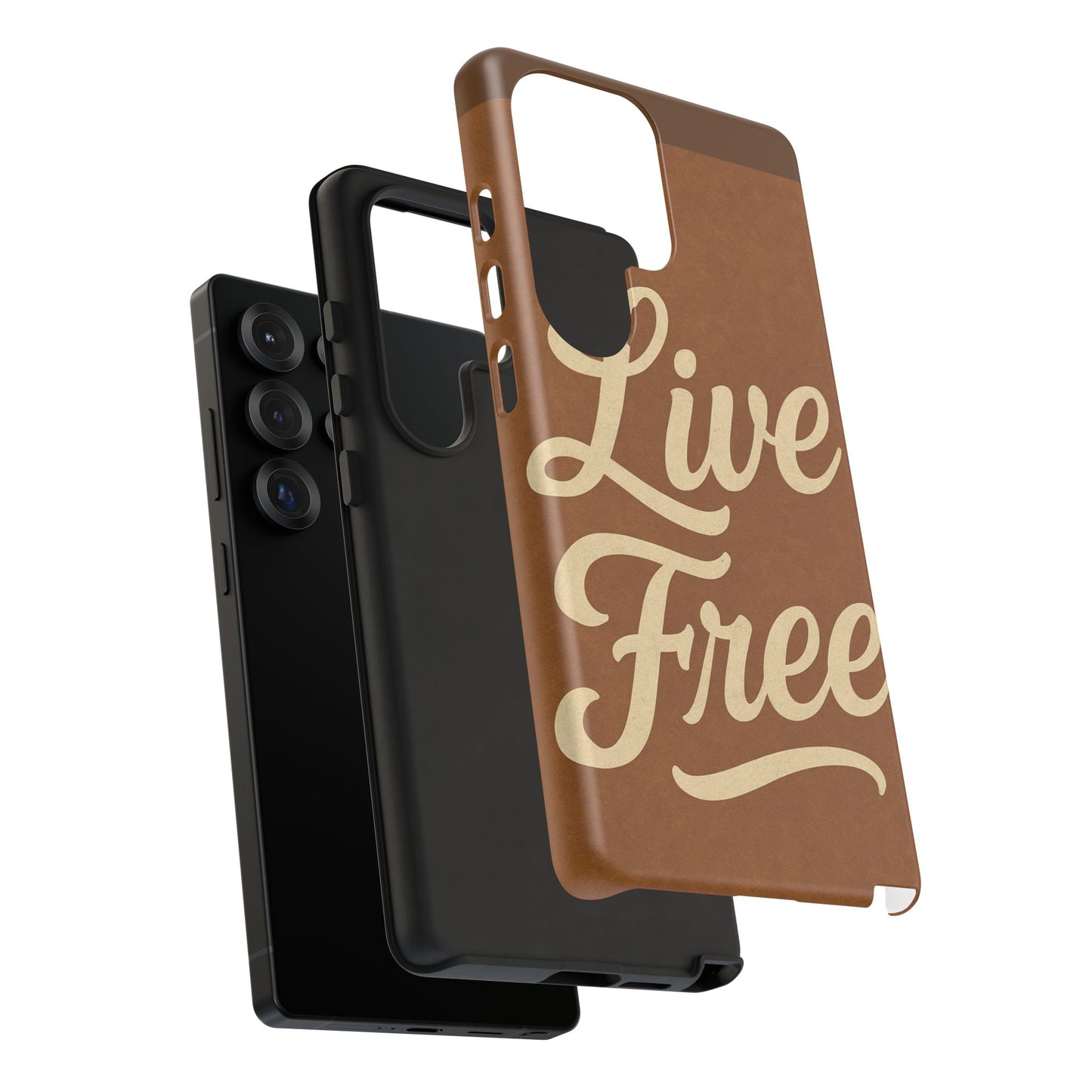 Live Free Phone Case, Tough Cases, Inspirational Phone Accessories, Gift for Adventurers, Customizable Design, Unique Tech Gifts