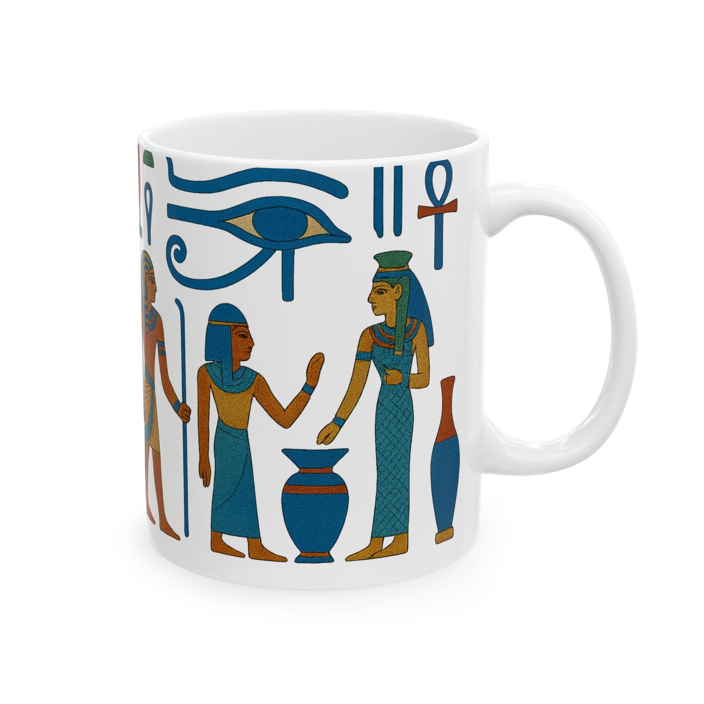 Ancient Egyptian Ceramic Mug, Art Deco Mug, Unique Coffee Cup, Gift for History Lovers, Home Decor, Egyptian