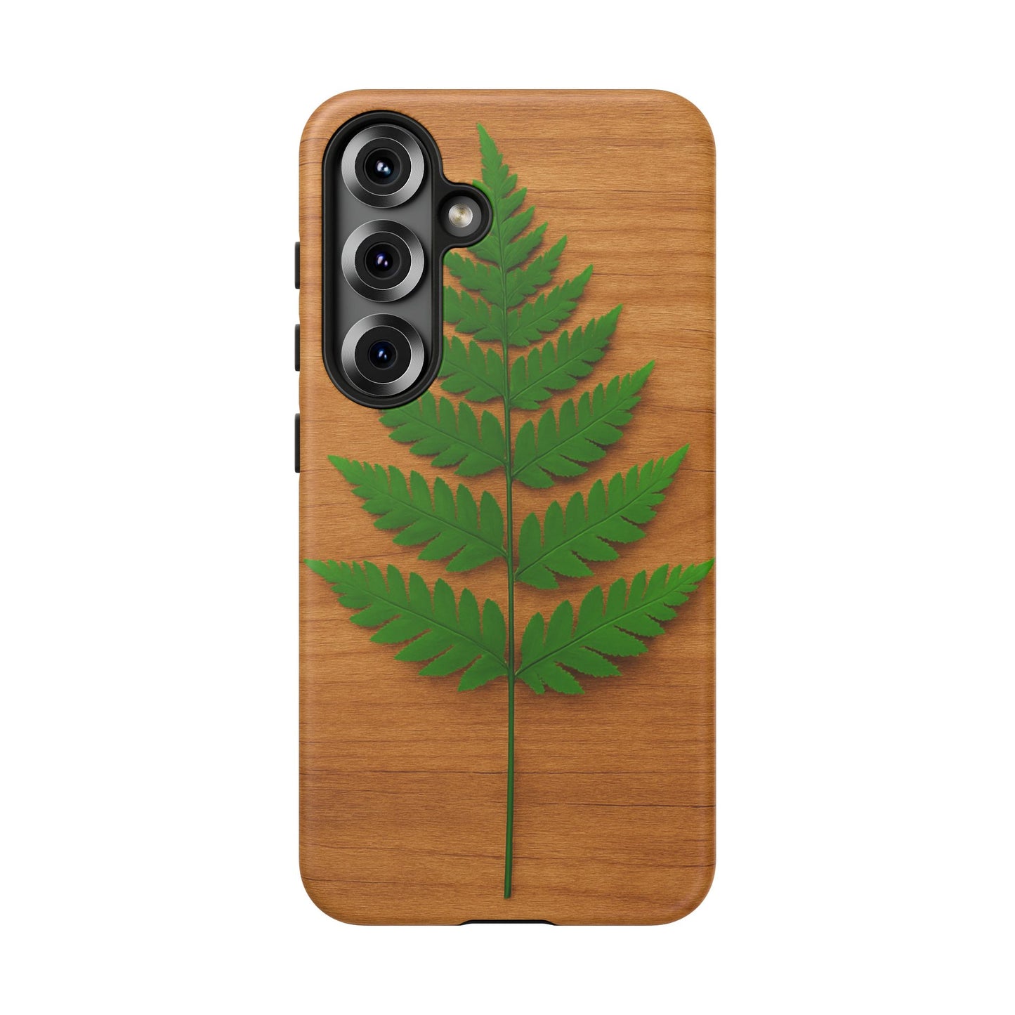 Wooden Fern Phone Case - Eco-Friendly Tough Cases for Nature Lovers, Unique Gift, Customizable Design, Nature-Themed Accessories