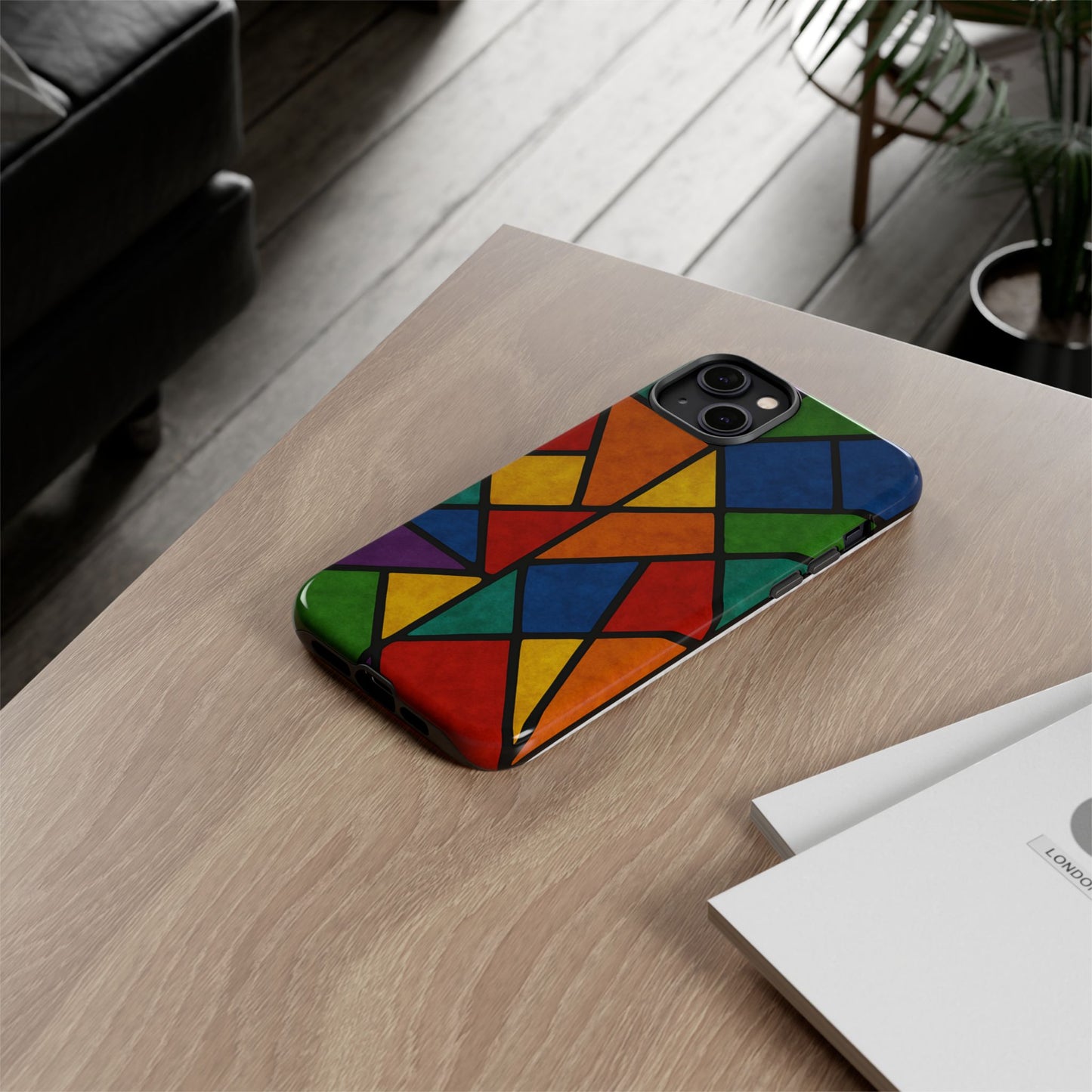 Colorful Phone Case, Stained Glass Pattern, Artistic Phone Cover, Unique Smartphone Protection, Vibrant Gift for All Occasions