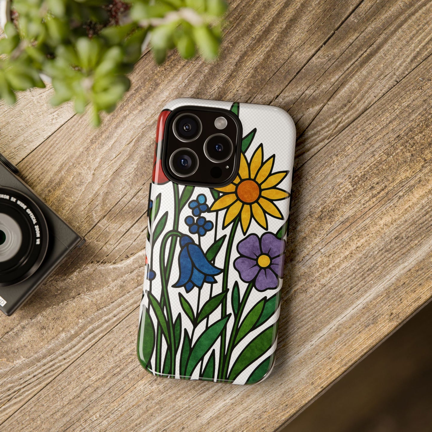 Floral Phone Case, Vibrant Flower Design, Tough Protection, Gift for Nature Lovers, Spring Decor