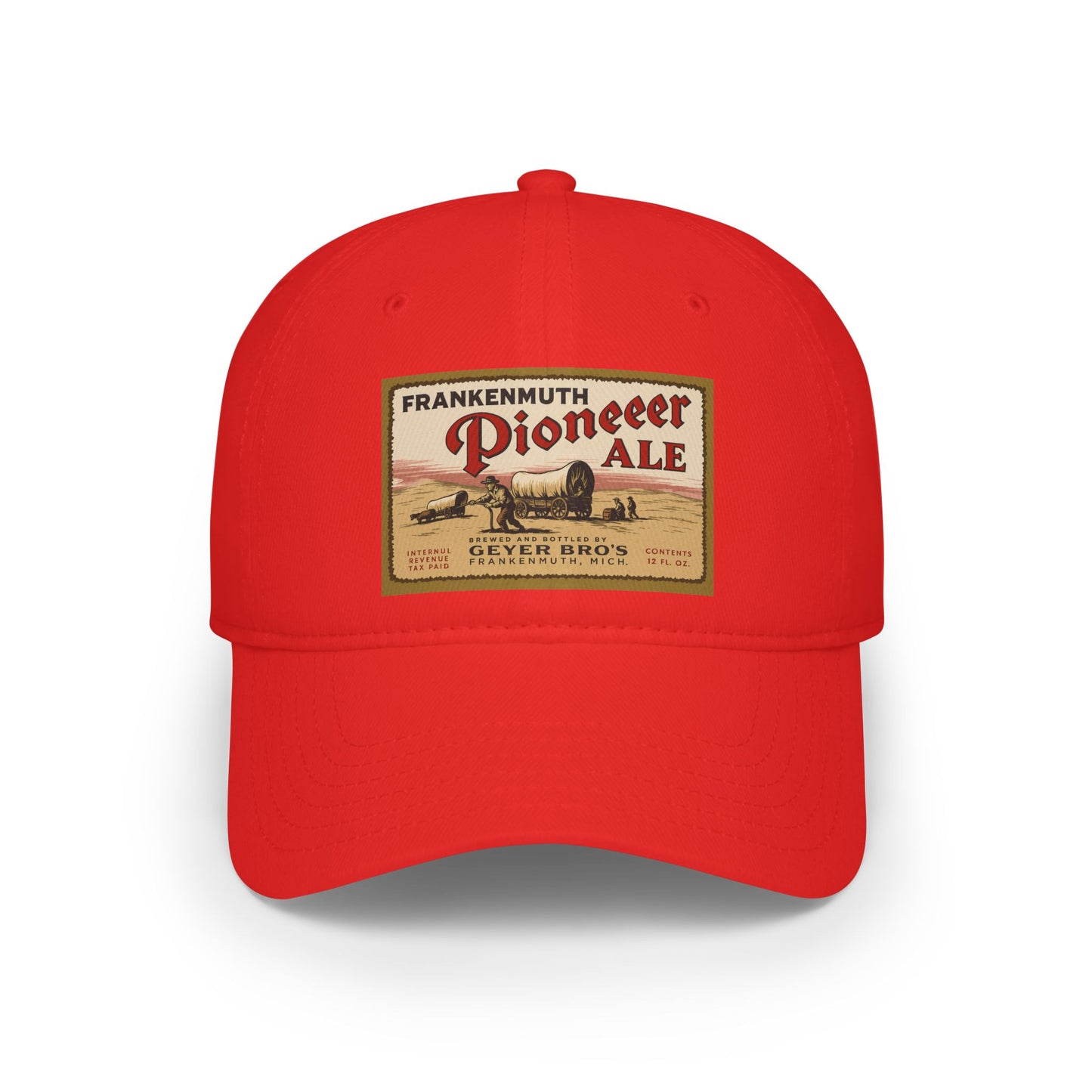 Vintage Pioneer Ale Baseball Cap - Red Adjustable Hat, Great for Breweries, Outdoor Events, Gifts, and Casual Wear