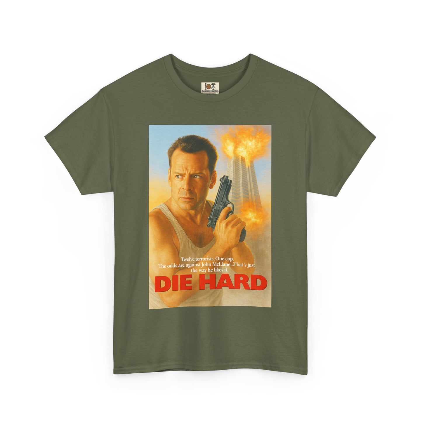 Die Hard Unisex Heavy Cotton Tee - Retro Movie Shirt, Action Film Apparel, Gifts for Movie Lovers, Vintage Tee, Casual Wear