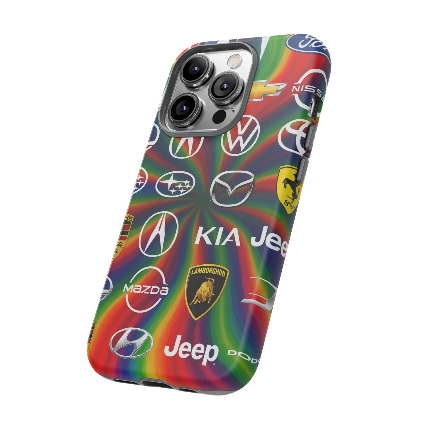 Colorful Car Logos Phone Case - Vibrant Tough Cases for Auto Enthusiasts, Unique Gift for Birthdays, Car Events, and Holidays