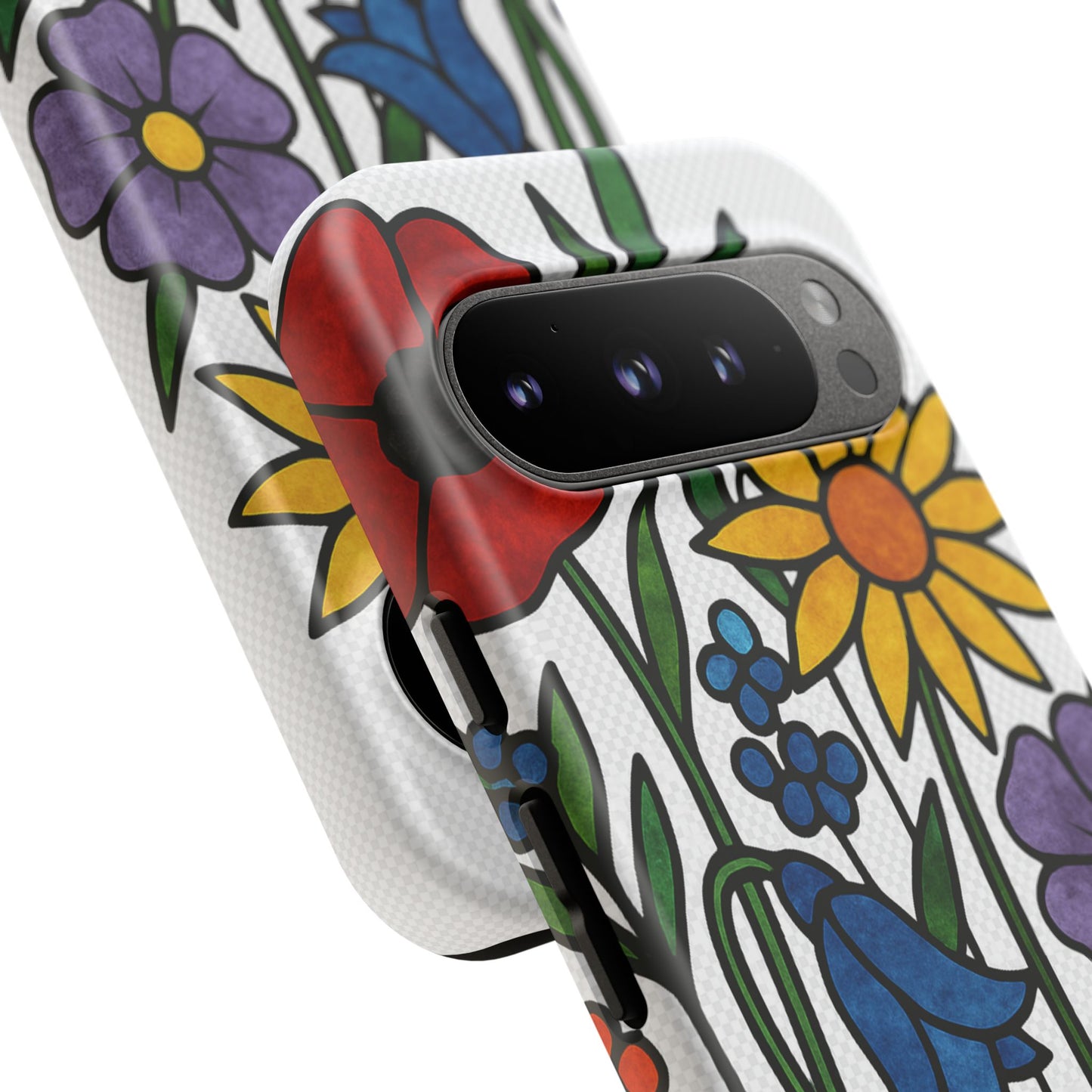 Floral Phone Case, Vibrant Flower Design, Tough Protection, Gift for Nature Lovers, Spring Decor