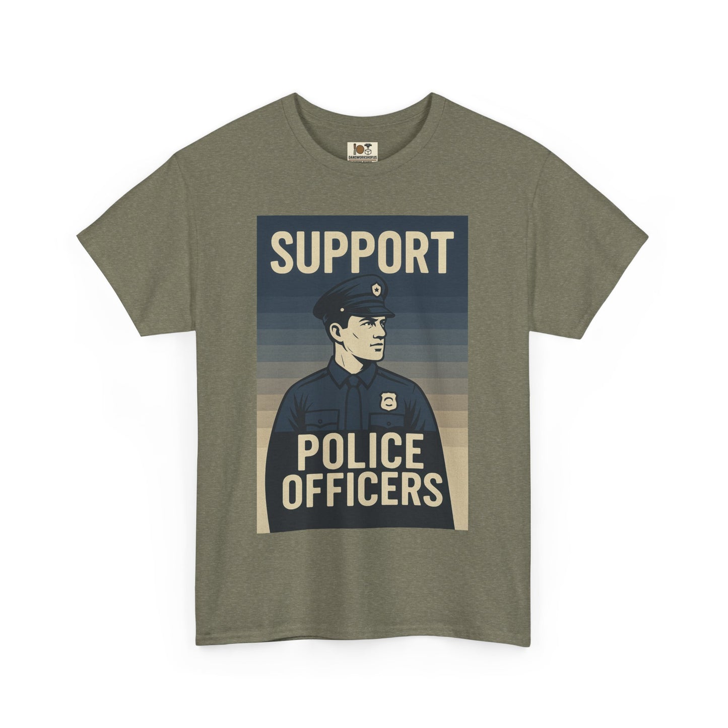 Support Police Officers Unisex Heavy Cotton Tee, Police Support Shirt, Law Enforcement Apparel, Gifts for Officers, Patriotic Tee