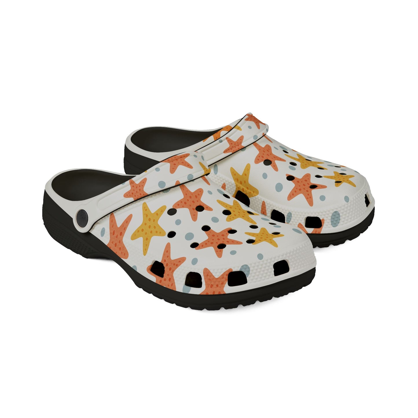 Colorful Starfish EVA Foam Clogs, Summer Footwear, Beach Shoes, Comfortable Garden Clogs, Fun Poolside Slip-Ons