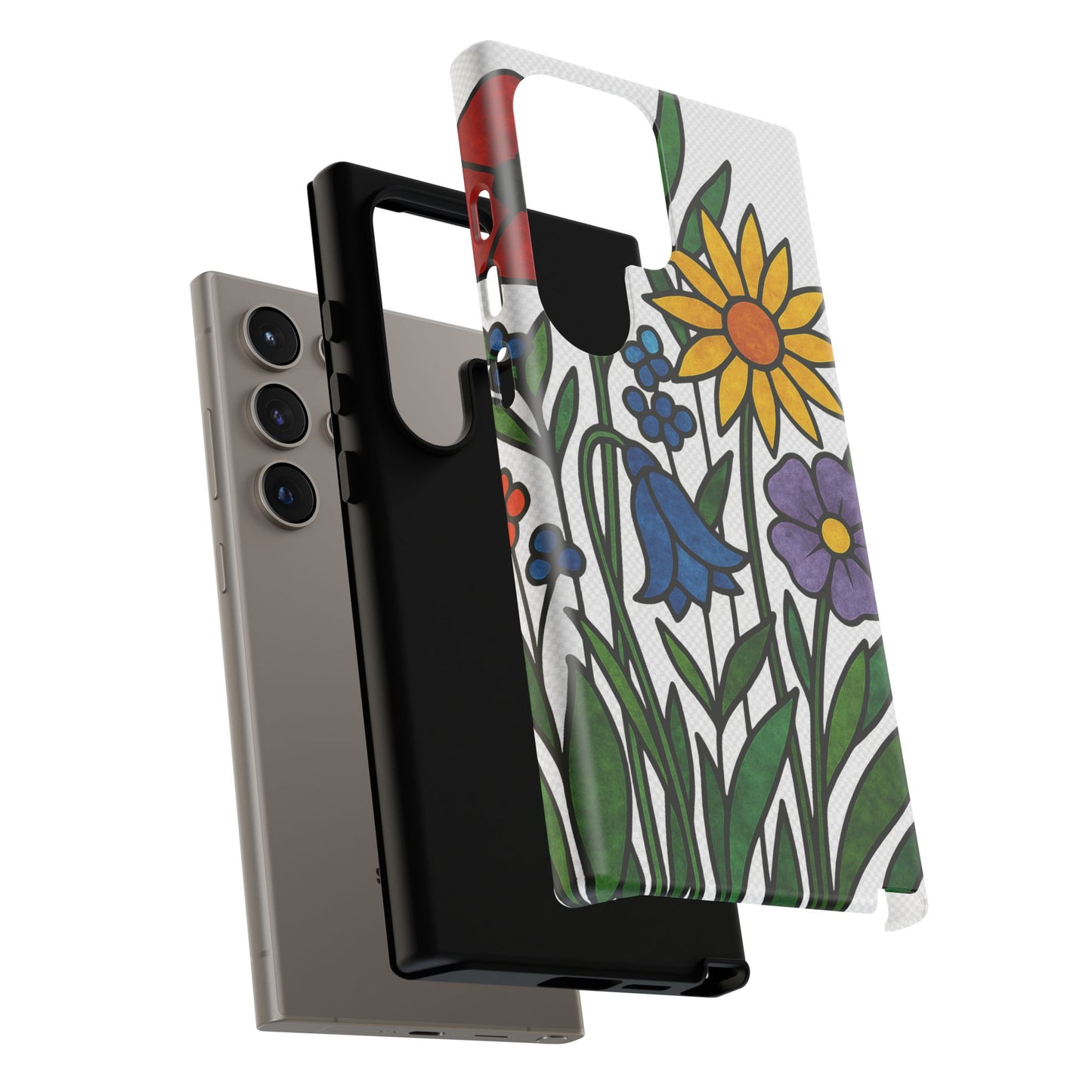 Floral Phone Case, Vibrant Flower Design, Tough Protection, Gift for Nature Lovers, Spring Decor