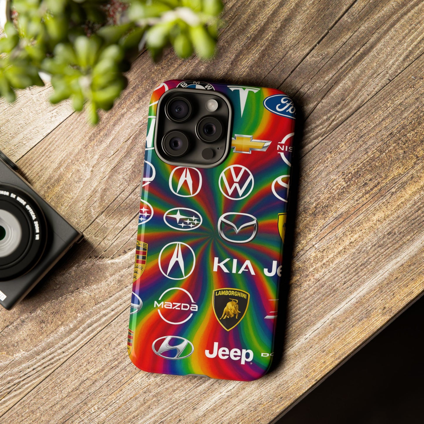 Colorful Car Logos Phone Case - Vibrant Tough Cases for Auto Enthusiasts, Unique Gift for Birthdays, Car Events, and Holidays