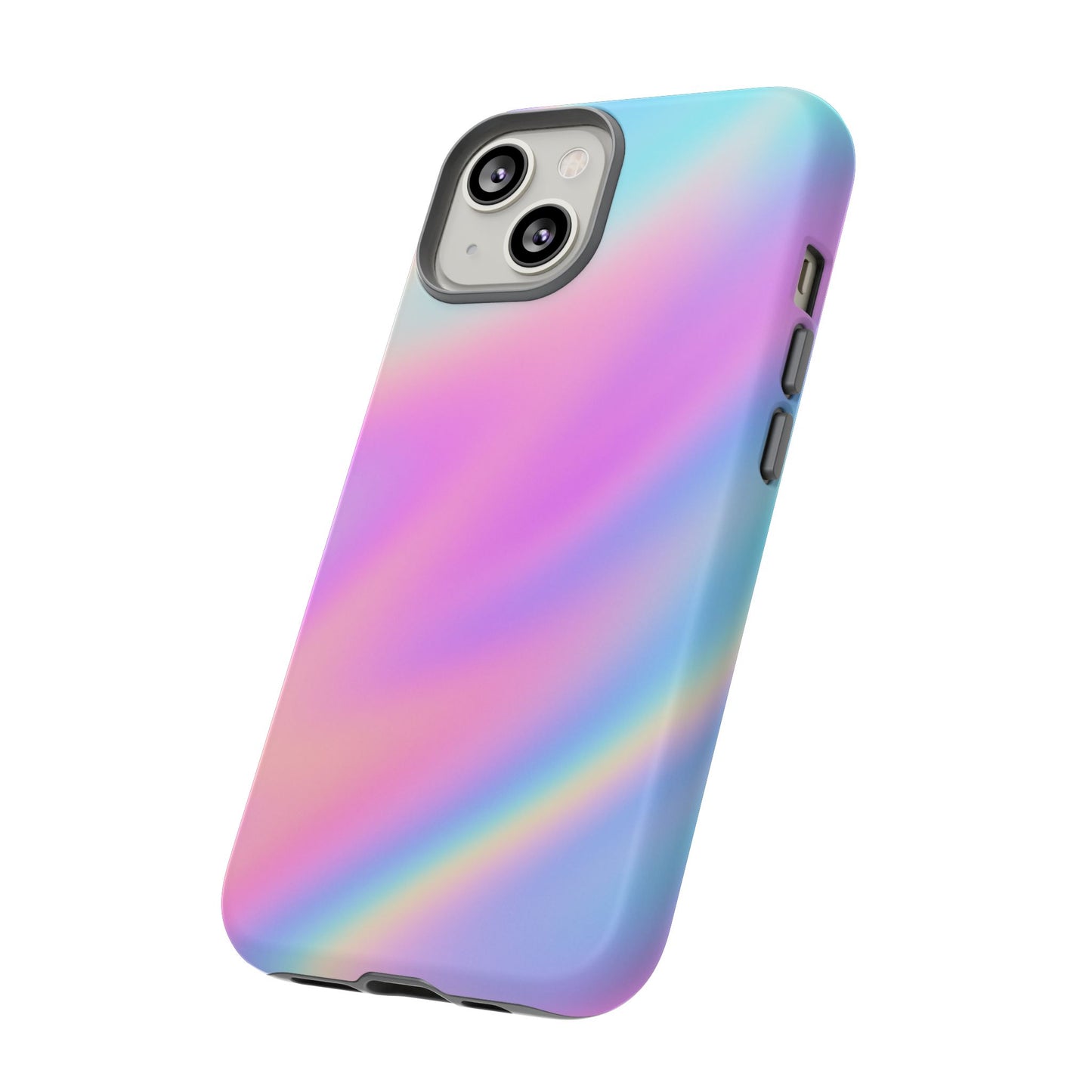 Colorful Holographic Phone Case, Tough Cases for iPhone, Trendy Phone Cover, Unique Gift for Her, Pastel Phone Accessory