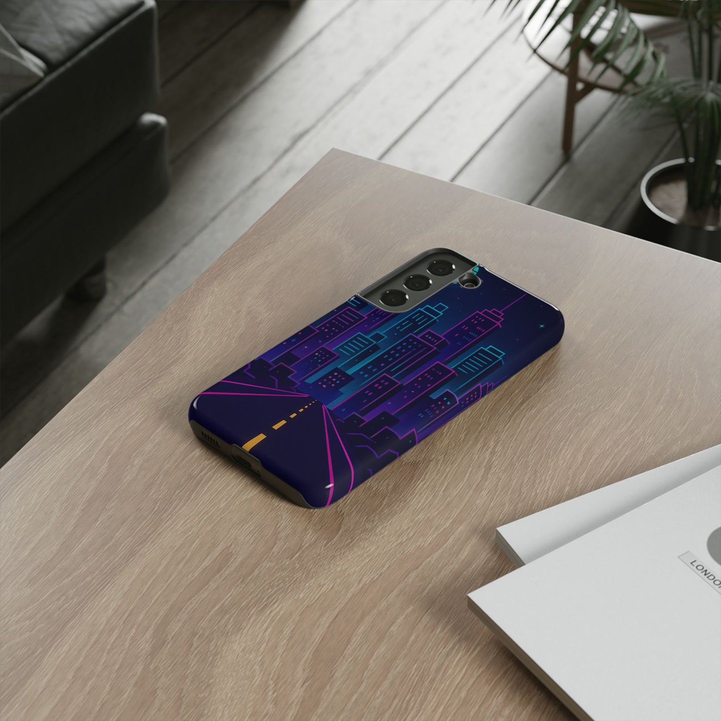 Cityscape Phone Case, Tough Cases, Urban Style, Nighttime Vibe, Phone Cover, Gift for City Lovers, Modern Design