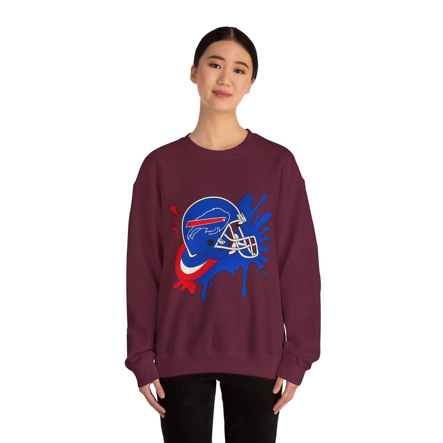 Buffalo Bills Inspired Crewneck Sweatshirt, NFL Fan Gear, Casual Sportswear, Game Day Apparel, Unisex Sweatshirt, Tailgate Clothing