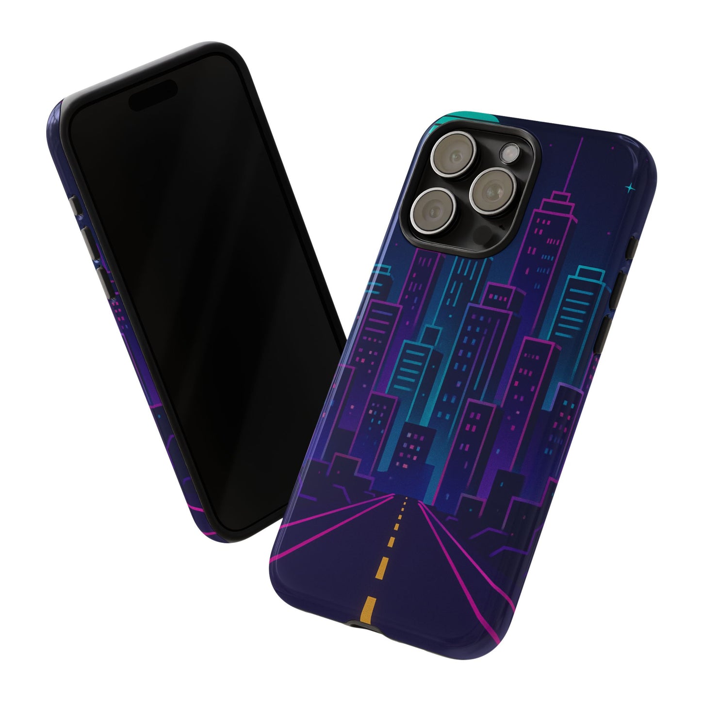 Cityscape Phone Case, Tough Cases, Urban Style, Nighttime Vibe, Phone Cover, Gift for City Lovers, Modern Design