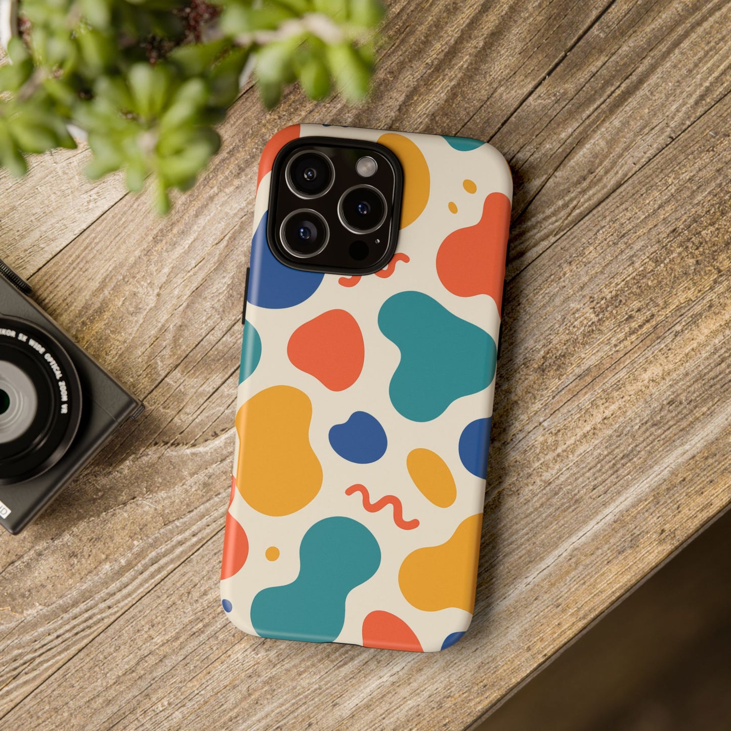 Colorful Phone Case with Abstract Design, Stylish Phone Cover, Trendy Tech Accessory for Her, Unique Gift Idea, Fun Patterned Case