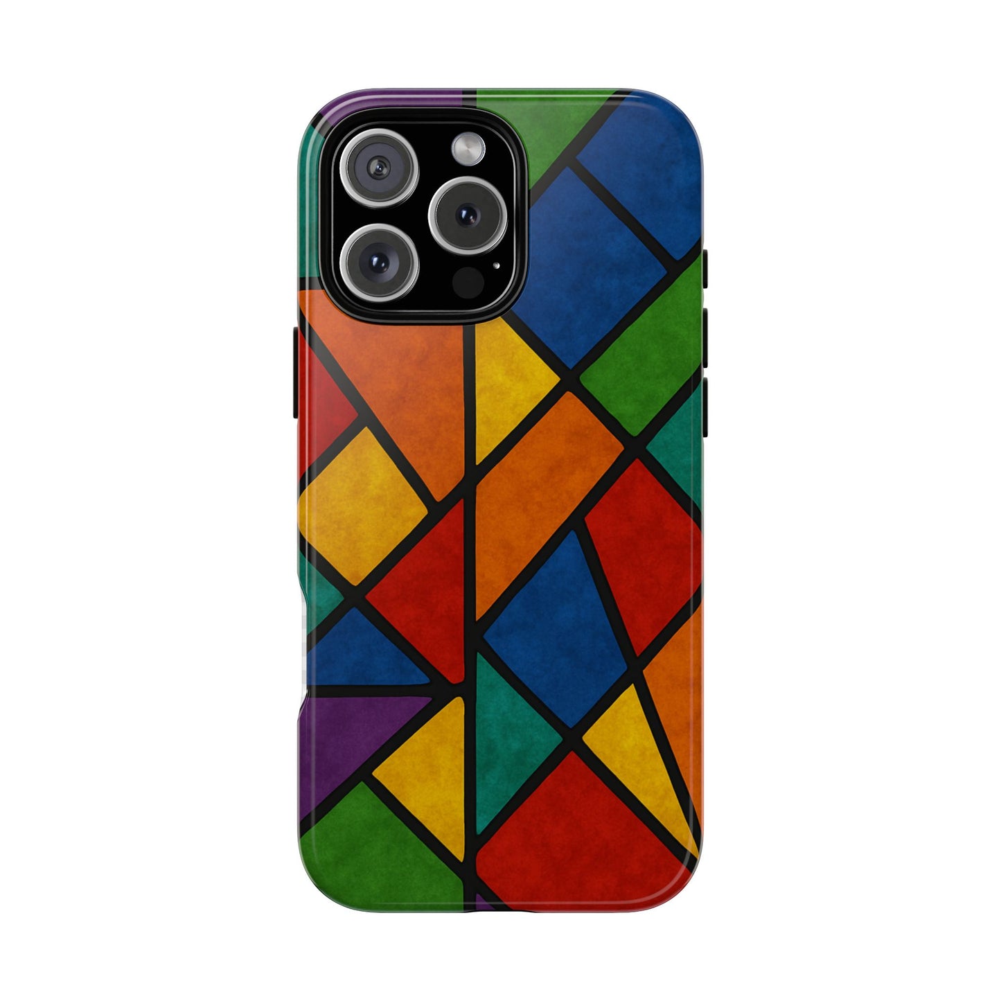 Colorful Phone Case, Stained Glass Pattern, Artistic Phone Cover, Unique Smartphone Protection, Vibrant Gift for All Occasions