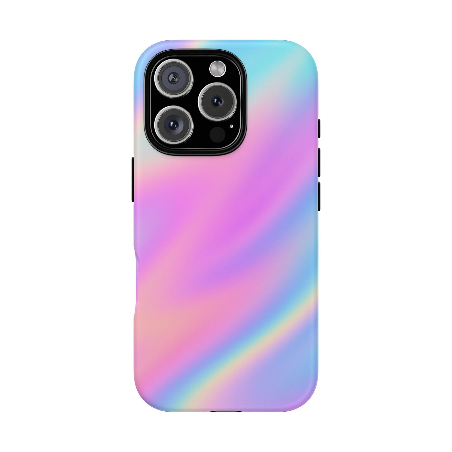 Colorful Holographic Phone Case, Tough Cases for iPhone, Trendy Phone Cover, Unique Gift for Her, Pastel Phone Accessory