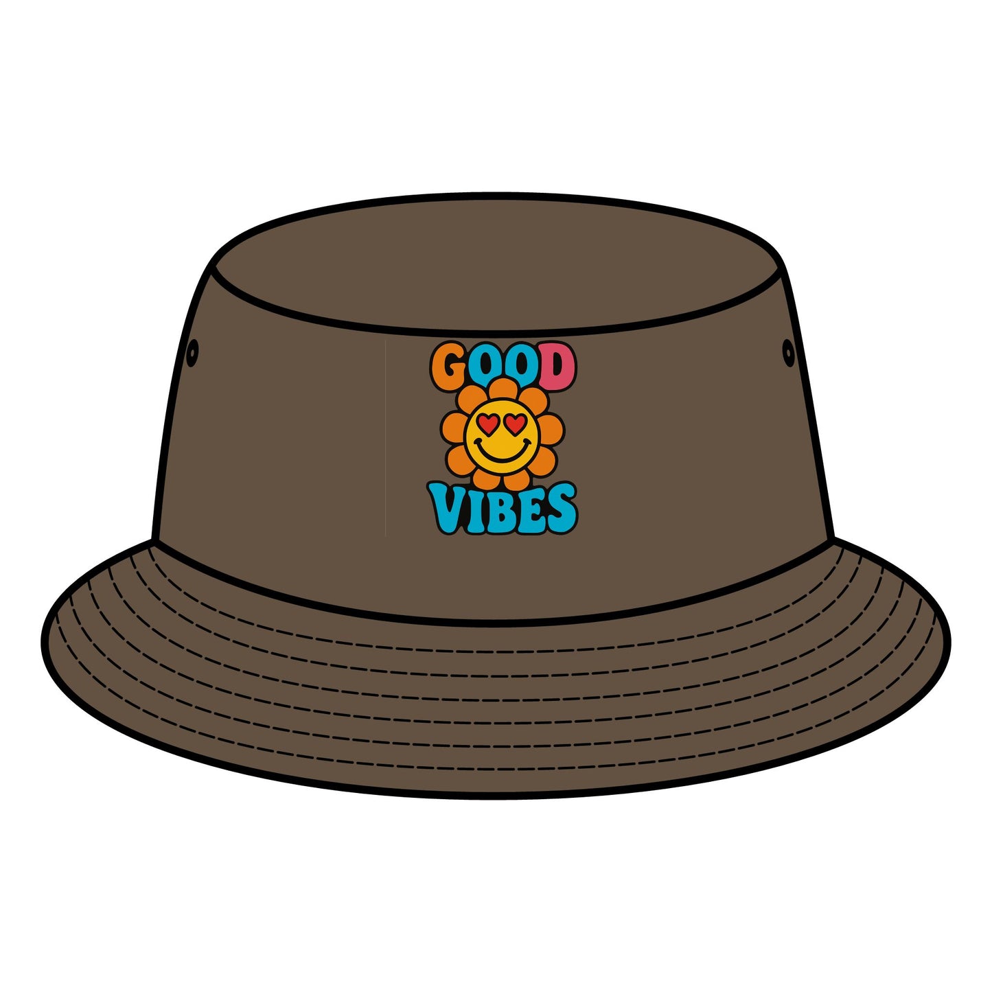 Good Vibes Bucket Hat, Summer Hat, Festival Accessory, Casual Headwear, Beach Hat, Unisex Fashion Statement