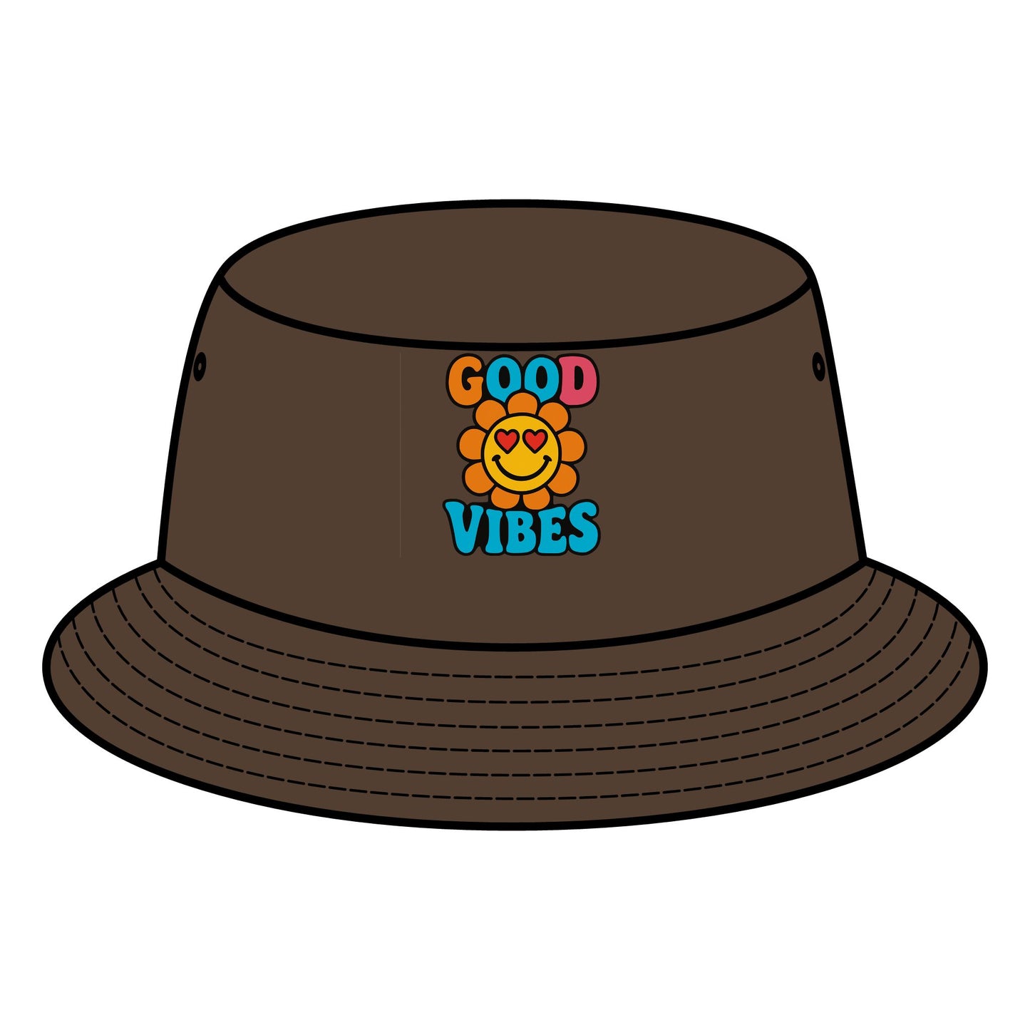 Good Vibes Bucket Hat, Summer Hat, Festival Accessory, Casual Headwear, Beach Hat, Unisex Fashion Statement