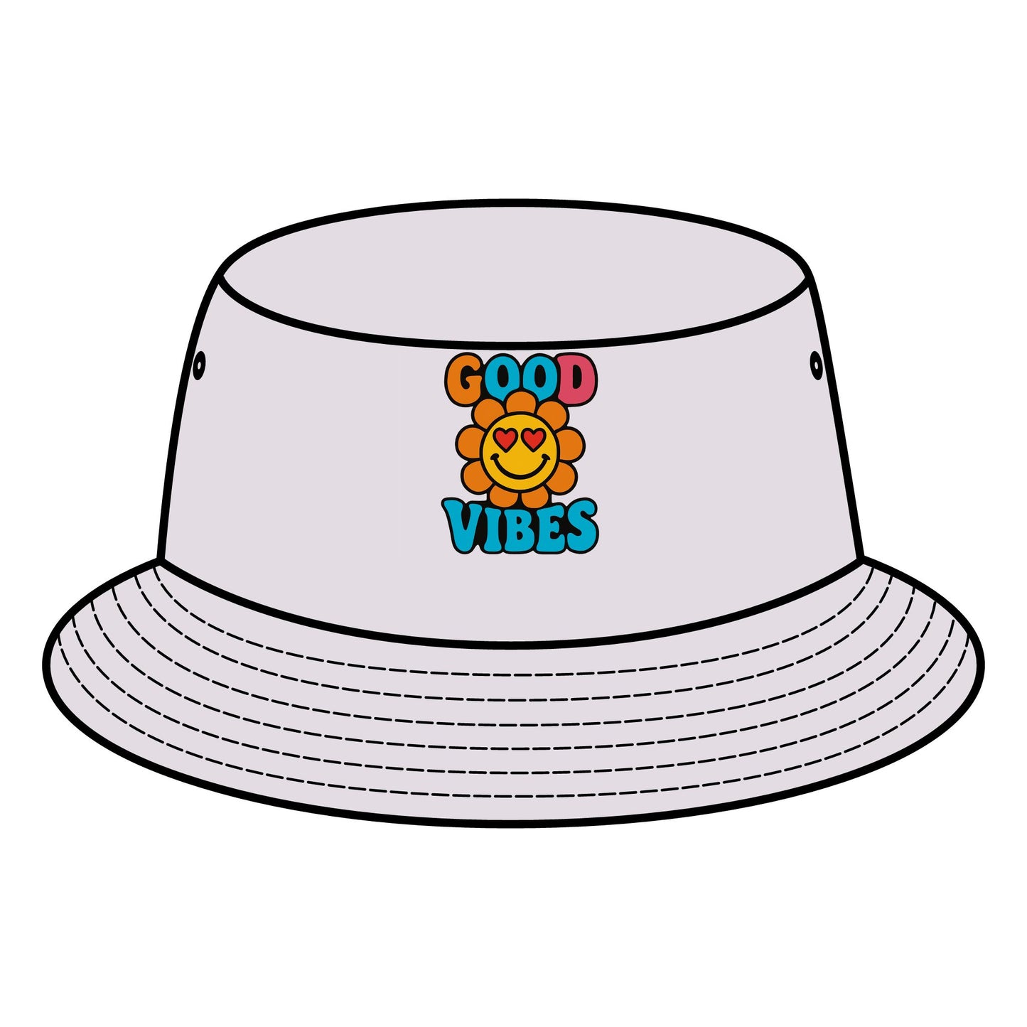 Good Vibes Bucket Hat, Summer Hat, Festival Accessory, Casual Headwear, Beach Hat, Unisex Fashion Statement