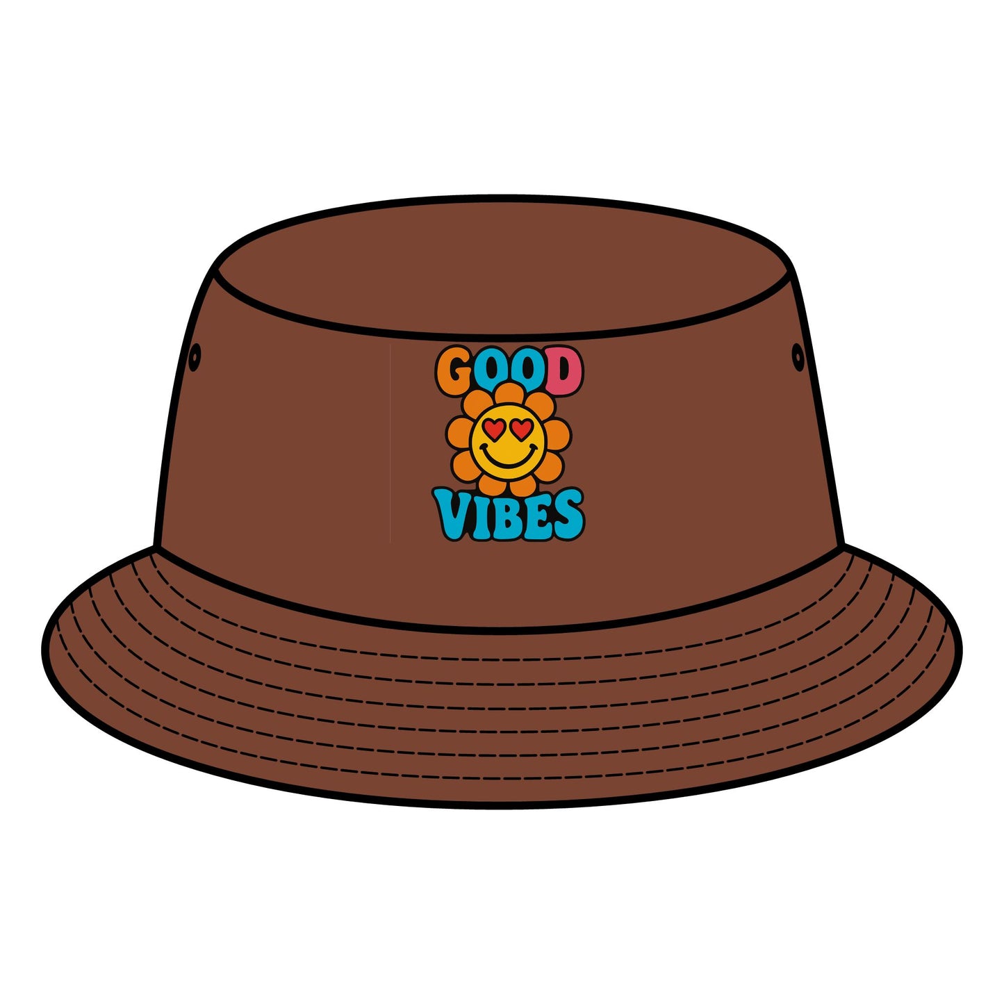 Good Vibes Bucket Hat, Summer Hat, Festival Accessory, Casual Headwear, Beach Hat, Unisex Fashion Statement