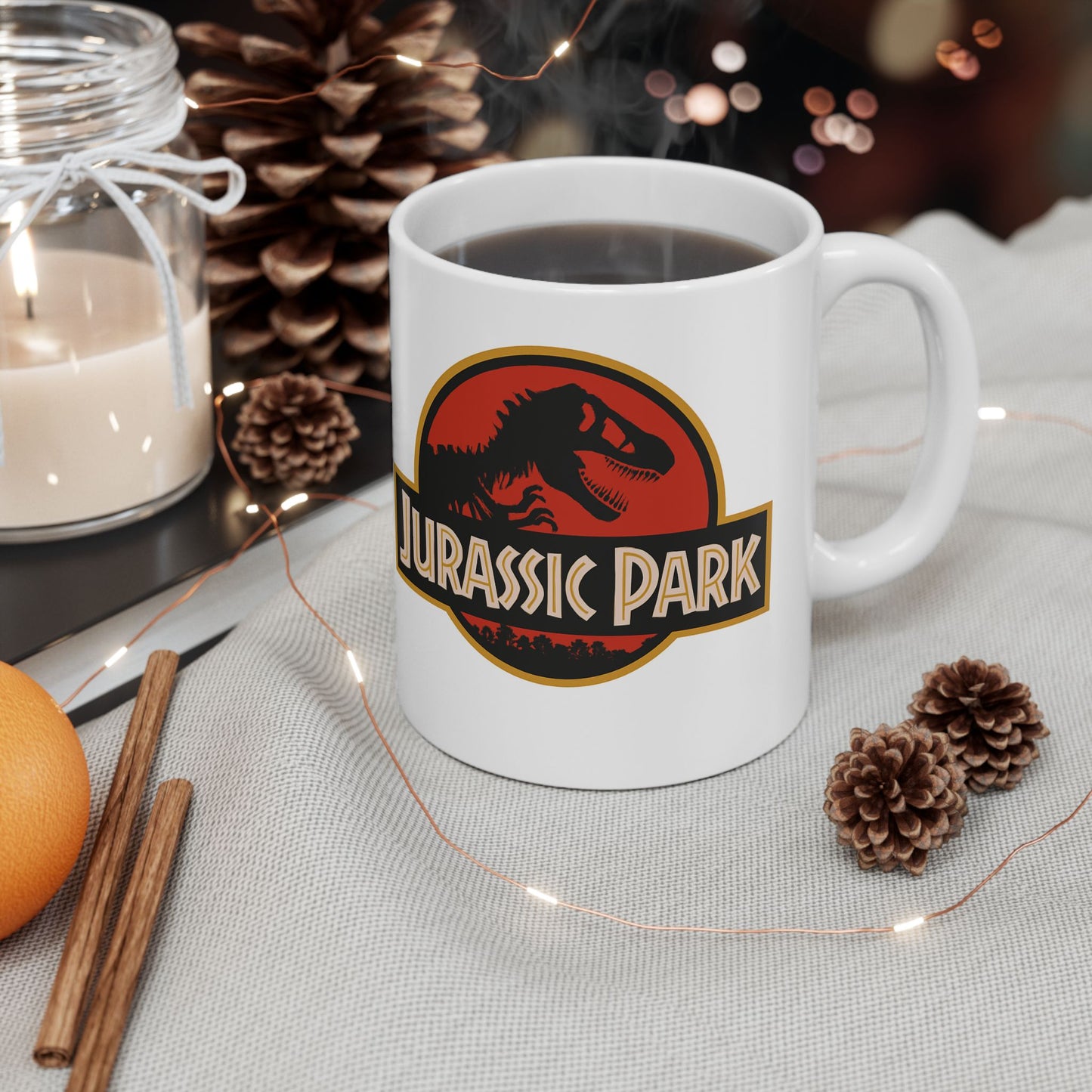 Jurassic Park Ceramic Mug | Dinosaur Coffee Mug | Gifts for Dinosaur Lovers | Movie Merchandise | Unique Kitchen Decor