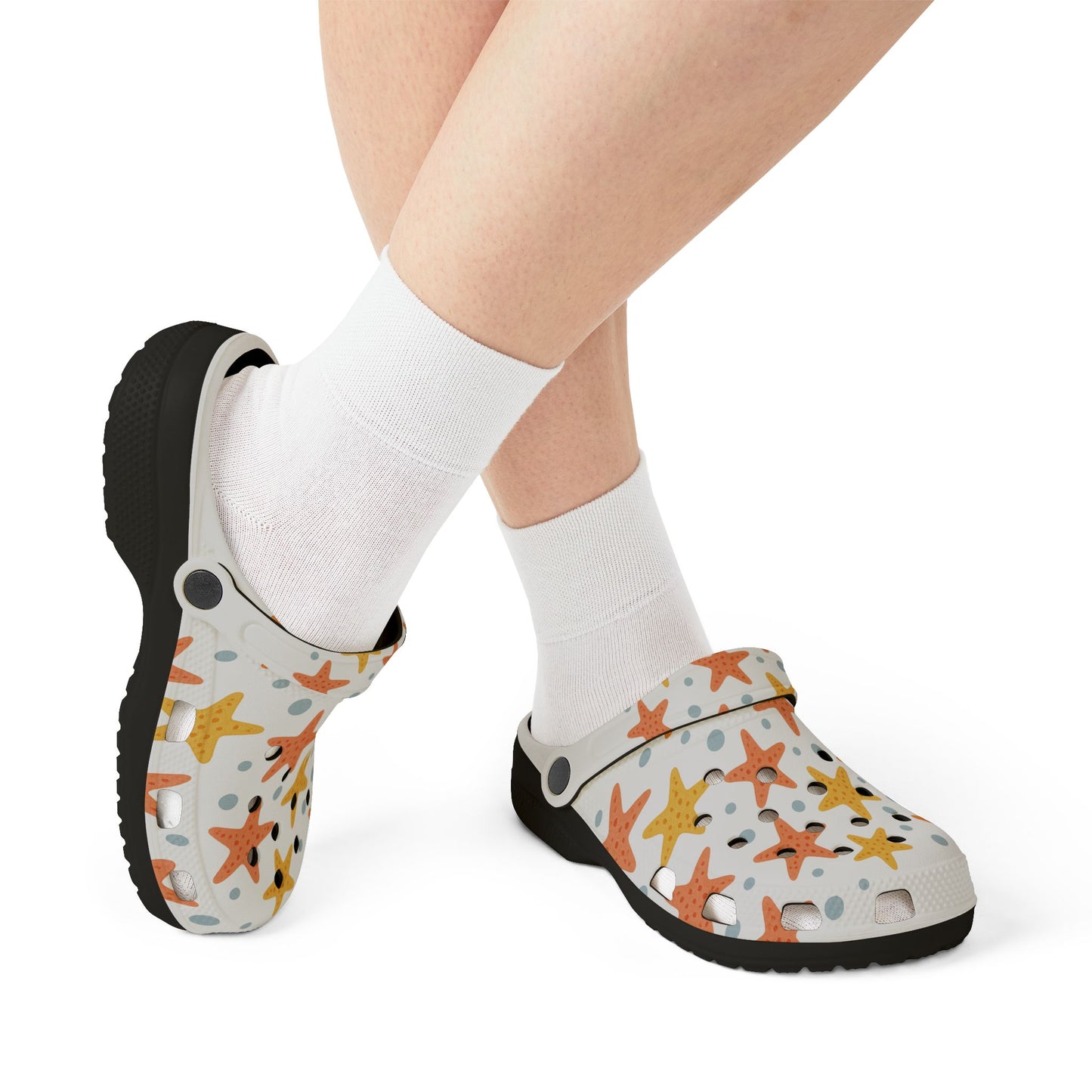 Colorful Starfish EVA Foam Clogs, Summer Footwear, Beach Shoes, Comfortable Garden Clogs, Fun Poolside Slip-Ons