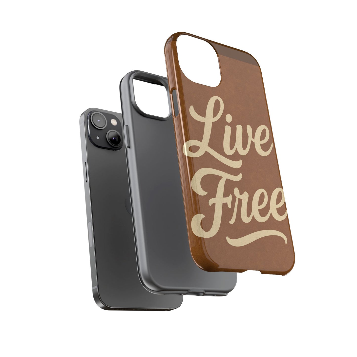 Live Free Phone Case, Tough Cases, Inspirational Phone Accessories, Gift for Adventurers, Customizable Design, Unique Tech Gifts