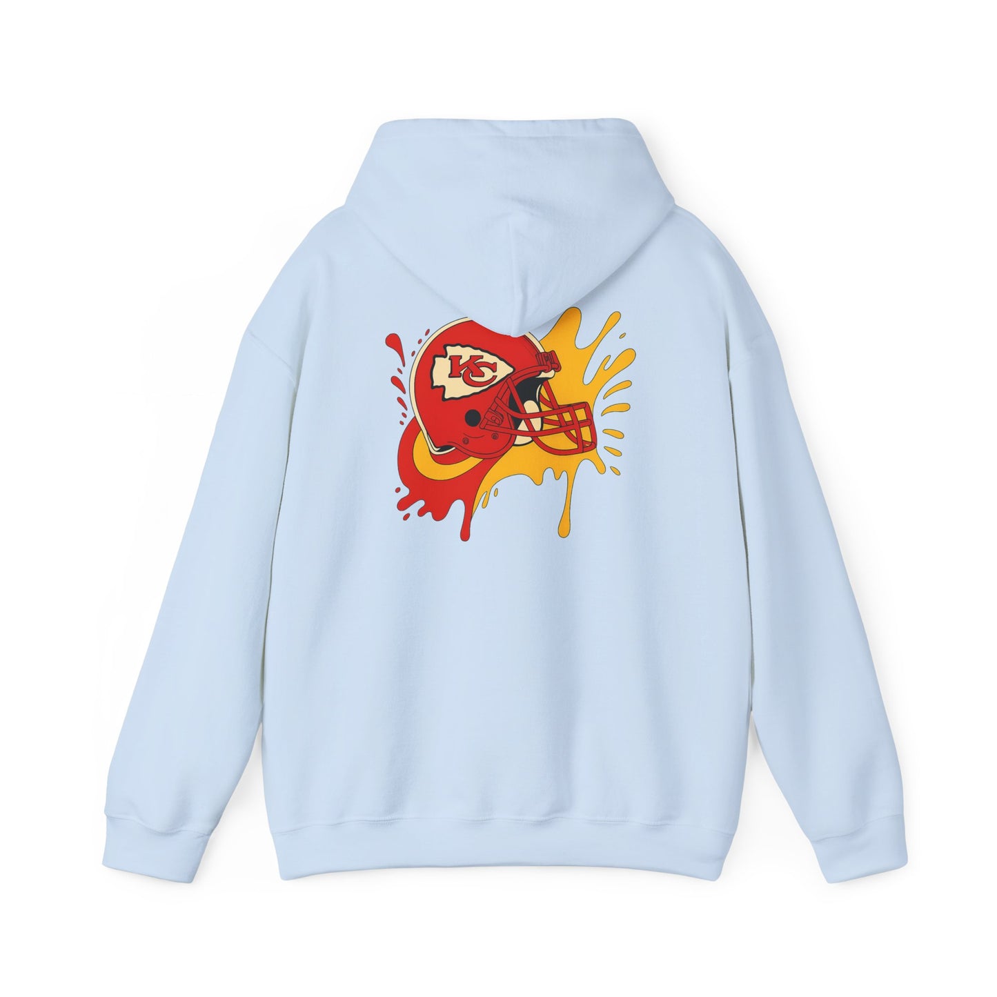 Sporty Graffiti Hoodie for Chiefs Fans, Versatile Streetwear, Perfect Gift for Game Day, Fashionable Fall Layer, Unisex Heavy Blend