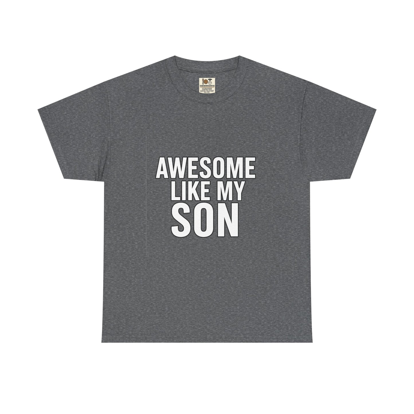 Awesome Like My Son Unisex Heavy Cotton Tee - Gift for Parents, Funny T-Shirt, Dad Tee, Family Pride, Everyday Wear