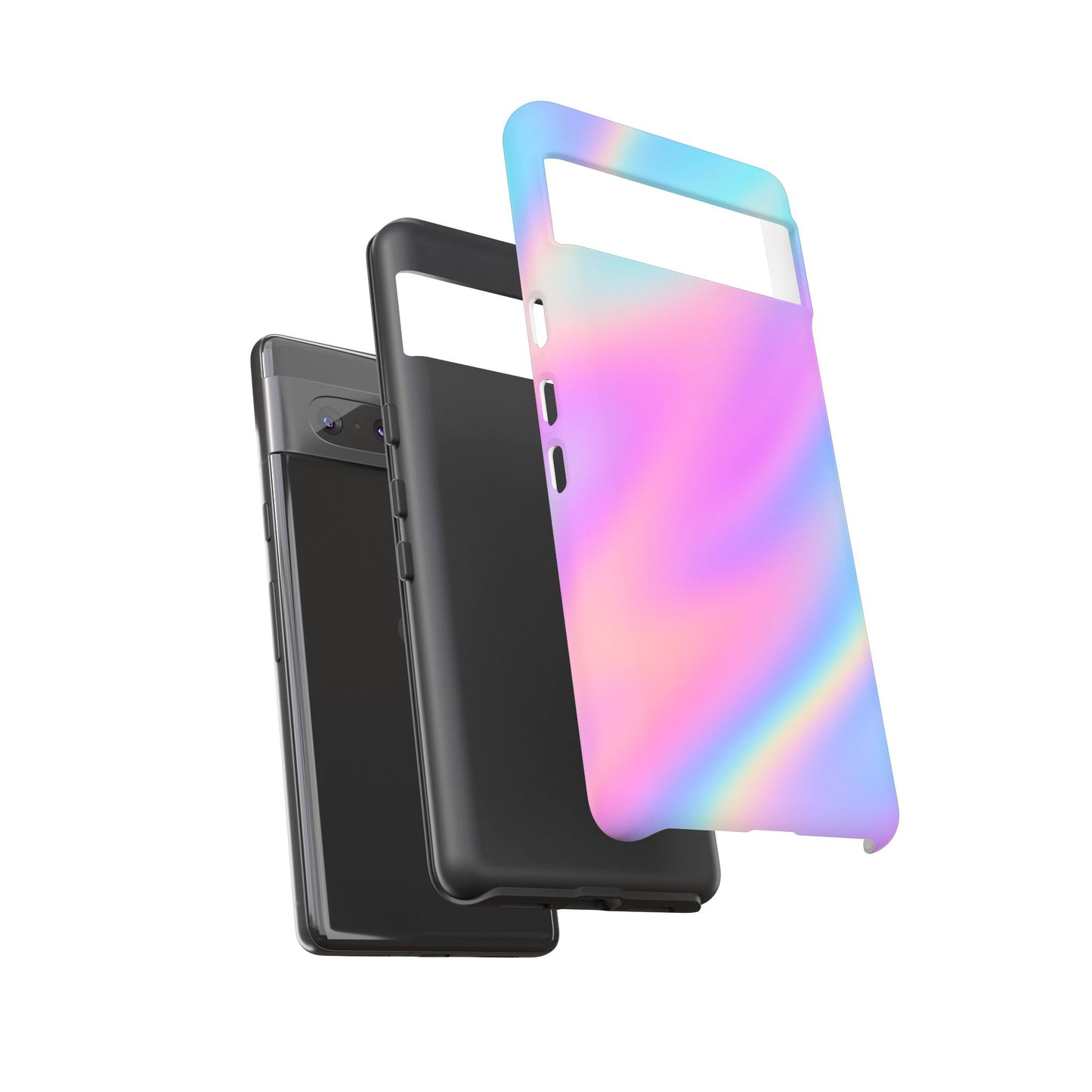 Colorful Holographic Phone Case, Tough Cases for iPhone, Trendy Phone Cover, Unique Gift for Her, Pastel Phone Accessory