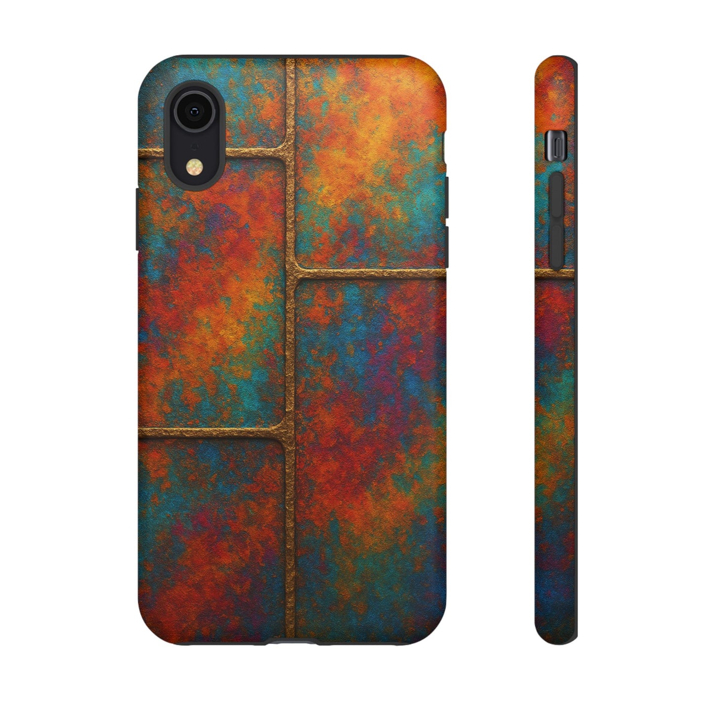 Colorful Textured Phone Case, Vibrant iPhone Cover, Tough Protective Shell, Unique Mobile Accessory, Artisan Phone Protection